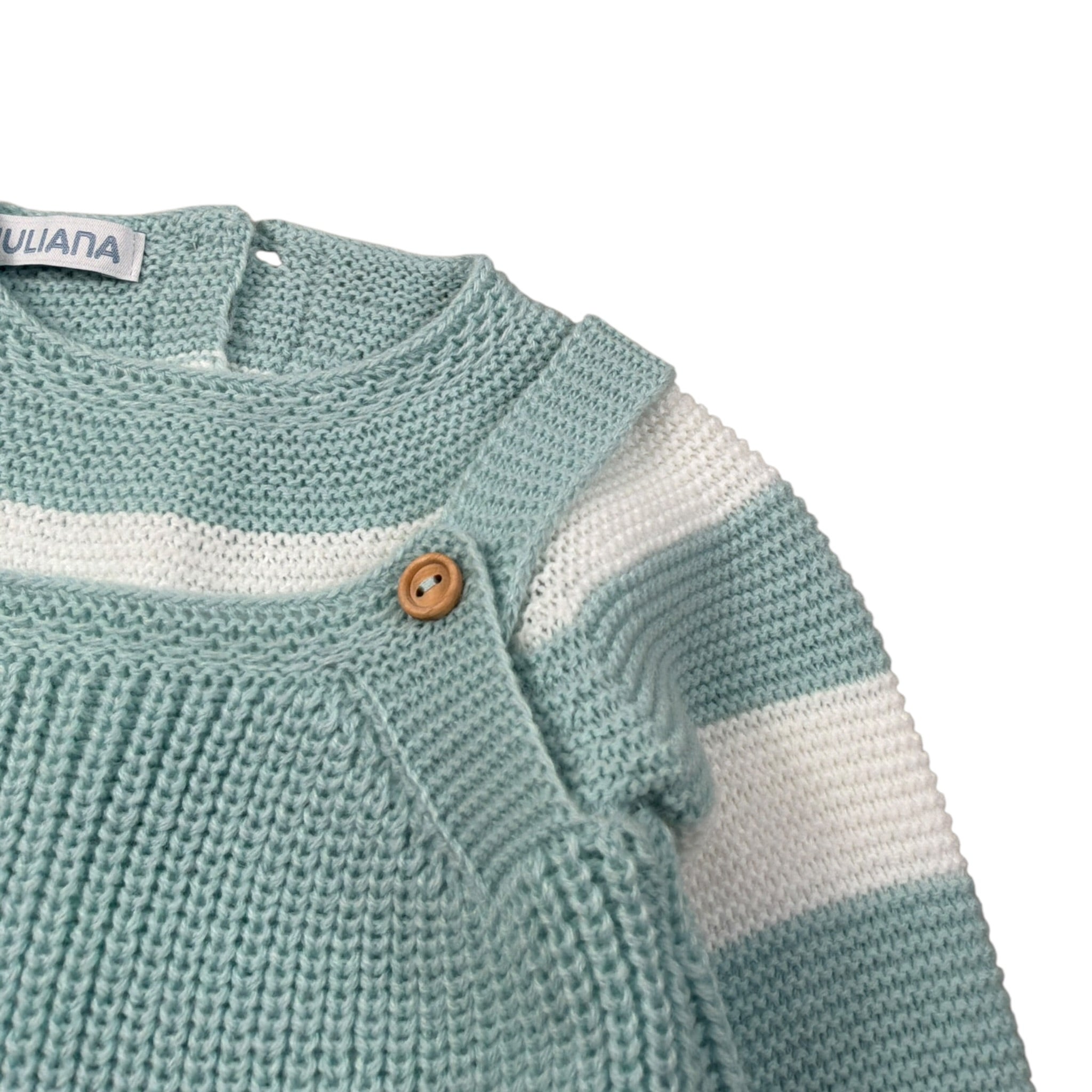 Juliana Completo 2 Pezzi Salopette-Maglia Verde Acqua per Neonato 25606X VERDE ACQUA JULIANA 