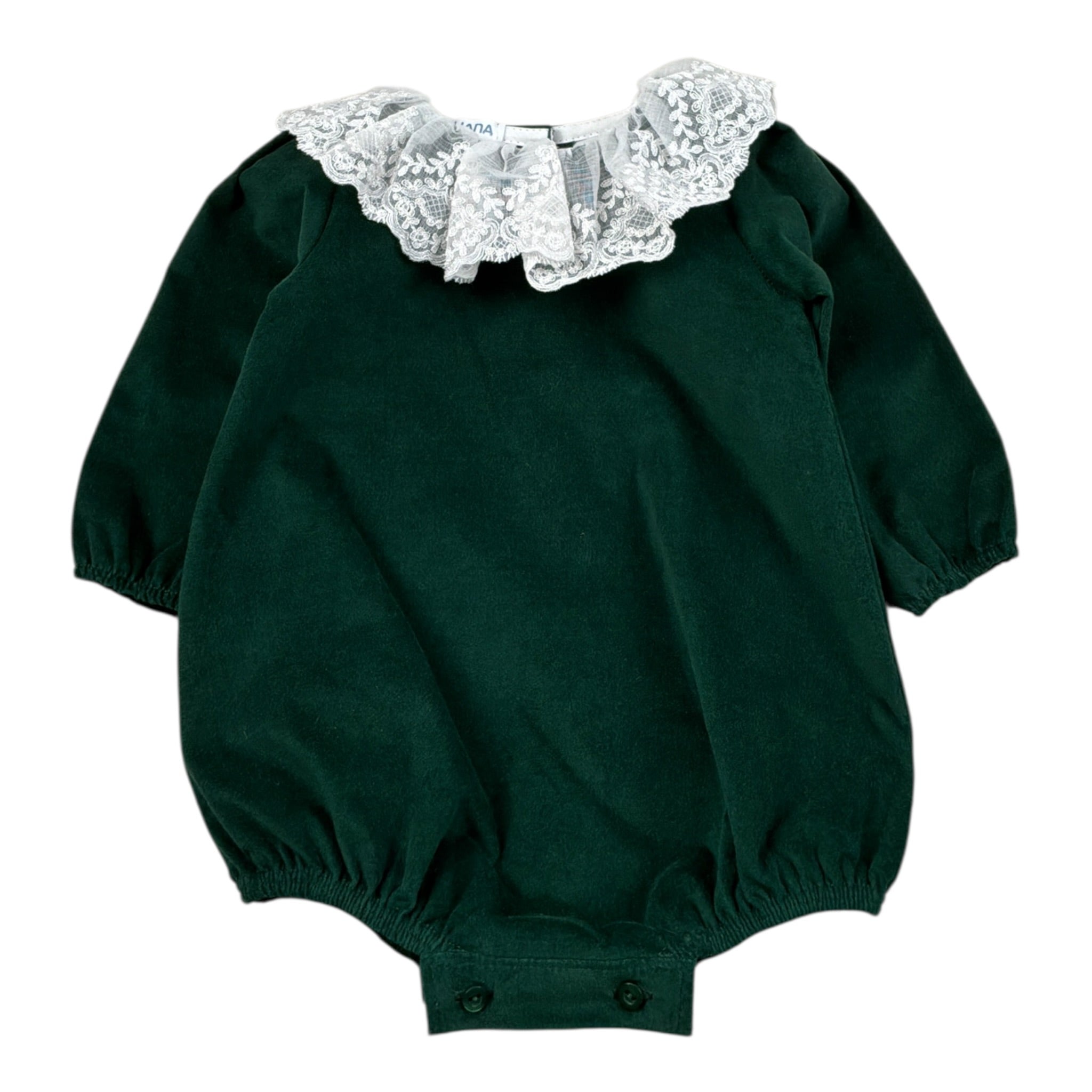 Juliana Pagliaccetto tinta unita con Colletto Verde per Neonata 25641 VERDE JULIANA 