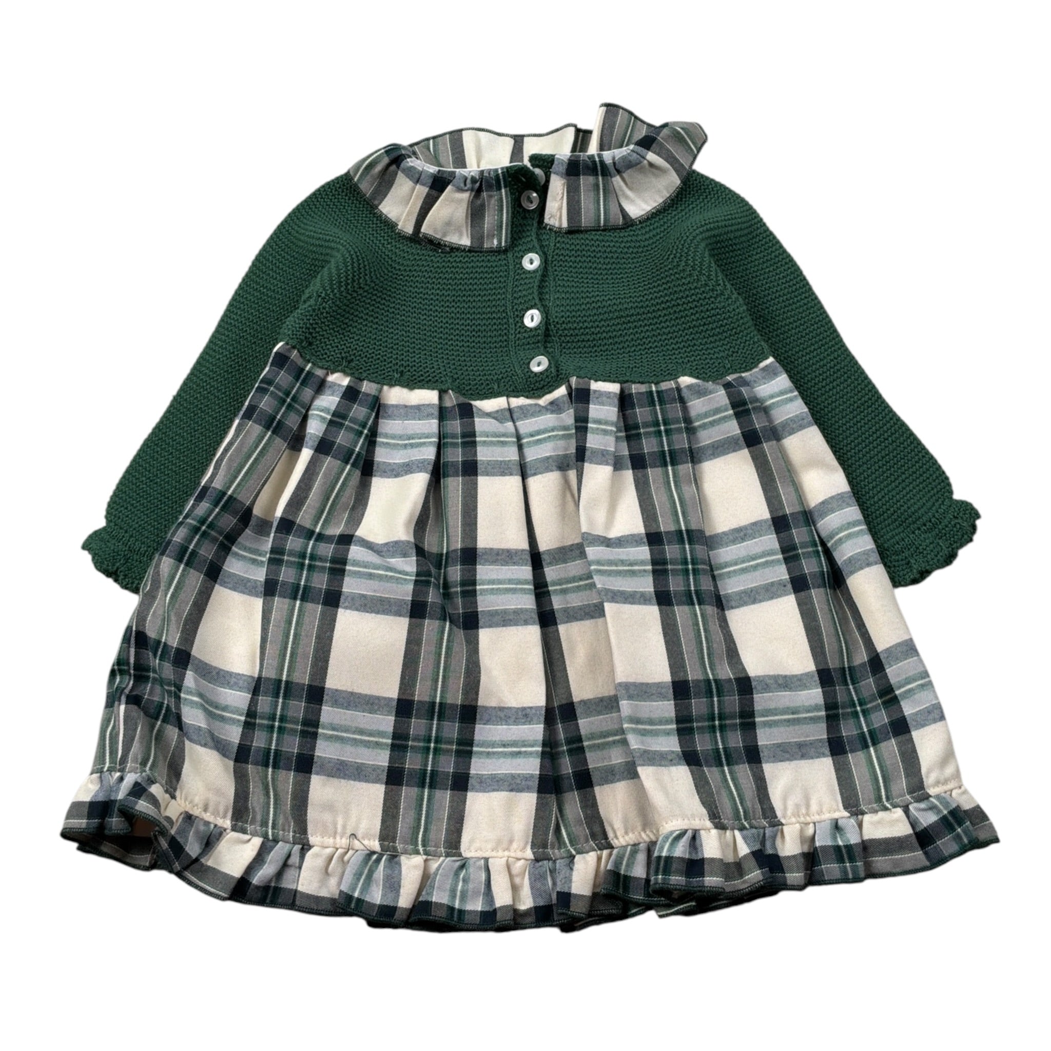 Juliana Abito Manica Lunga Stampa Fantasia Verde per Neonata 25646 VERDE JULIANA 