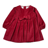 Juliana Abito tinta unita In Velluto Rosso per Neonata 25671 ROSSO JULIANA 