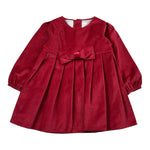Juliana Abito tinta unita In Velluto Rosso per Neonata 25671 ROSSO JULIANA 