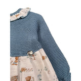 Juliana Abito Manica Lunga Bicolore con Cappelli Azzurro per Neonata 25675 AZZURRO JULIANA 