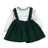 Juliana Completo 2 Pezzi Camicia-Salopette Bianco/Verde per Neonata 25682 BIANCO/VERDE JULIANA 