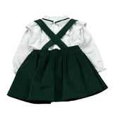 Juliana Completo 2 Pezzi Camicia-Salopette Bianco/Verde per Neonata 25682 BIANCO/VERDE JULIANA 