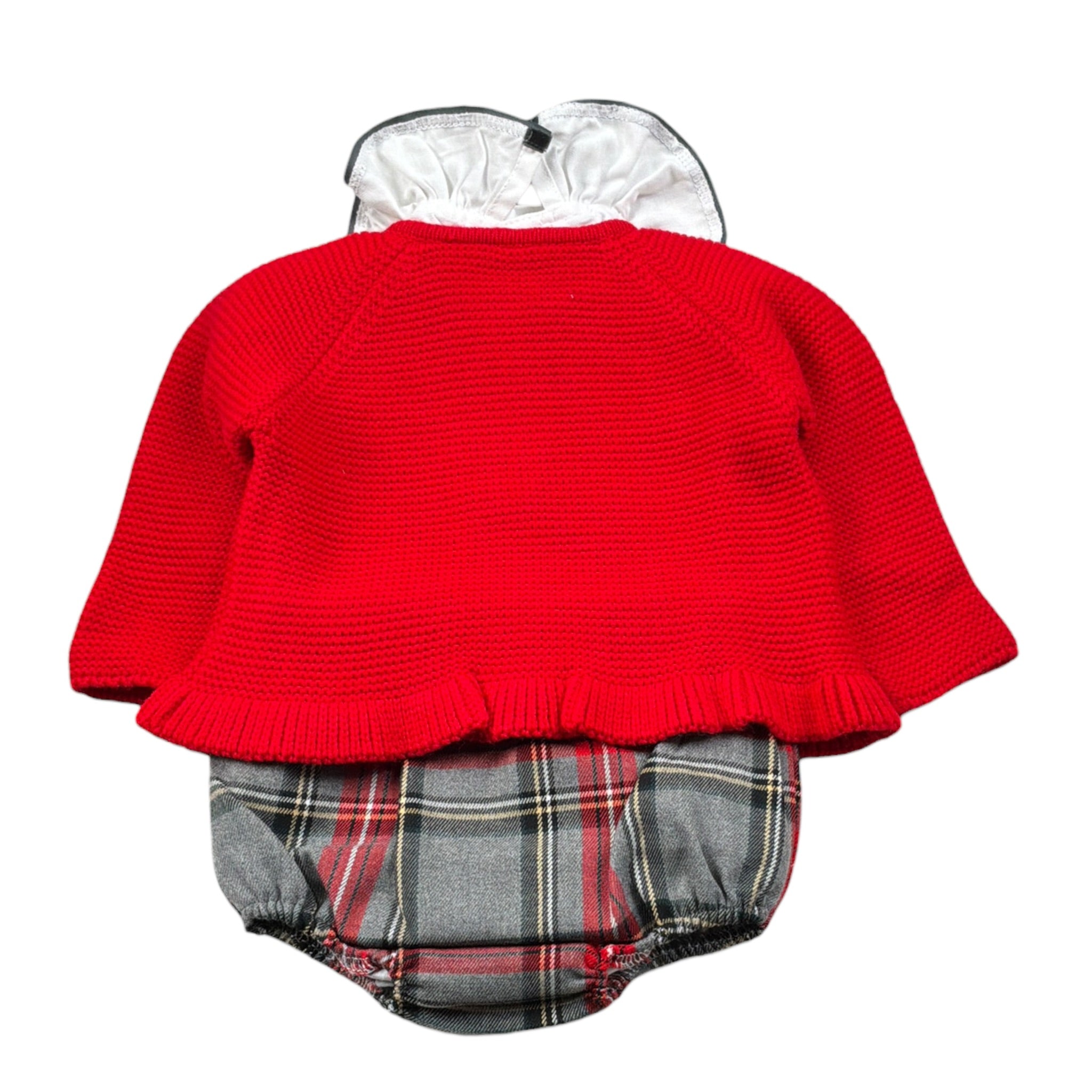 Juliana Completo 3 Pezzi Cardigan-Camicia-Culotte Rosso per Neonata 25685X ROSSO JULIANA 