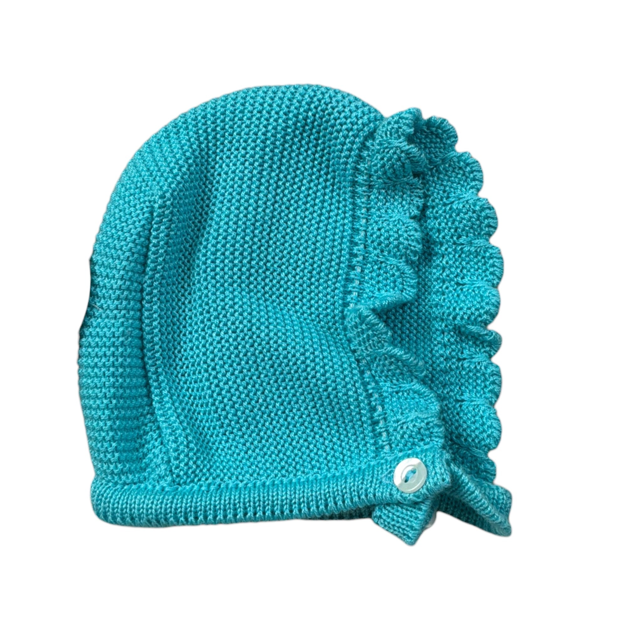 Juliana Cappello tinta unita con Ricami Azzurro per Neonata J5217 AZZURRO JULIANA 