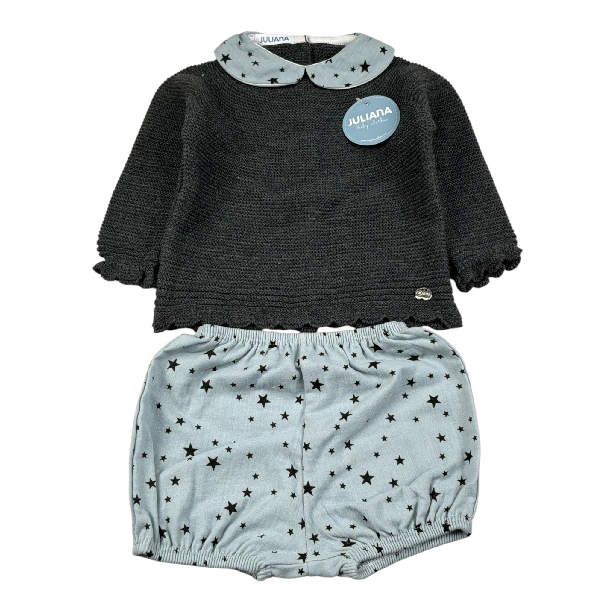 Juliana Completo 2 Pezzi Maglia-Culotte Grigio per Neonata J8102 GRIGIO JULIANA 
