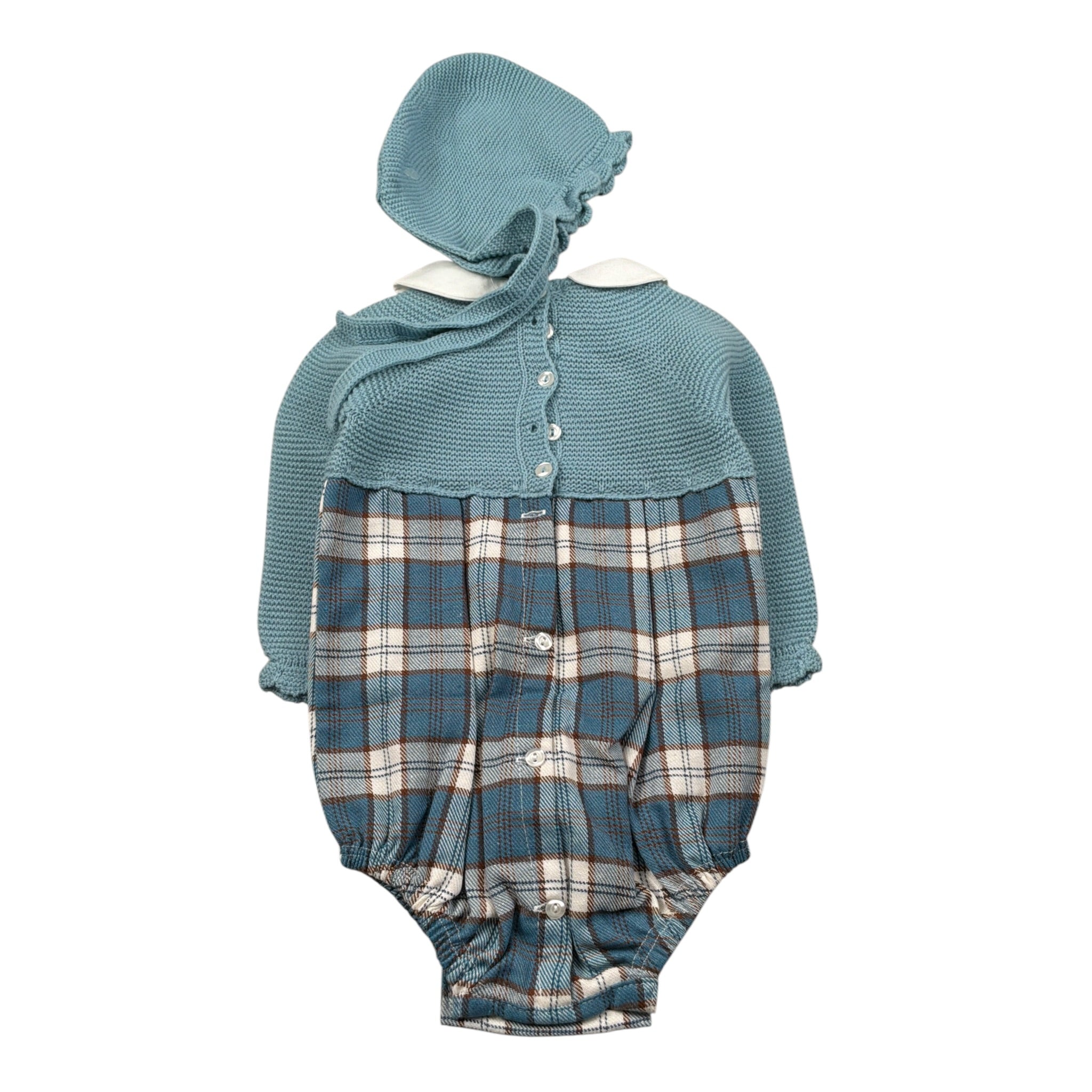 Juliana Pagliaccetto Manica Lunga con Cappello Azzurro per Neonato J8126 AZZURRO JULIANA 