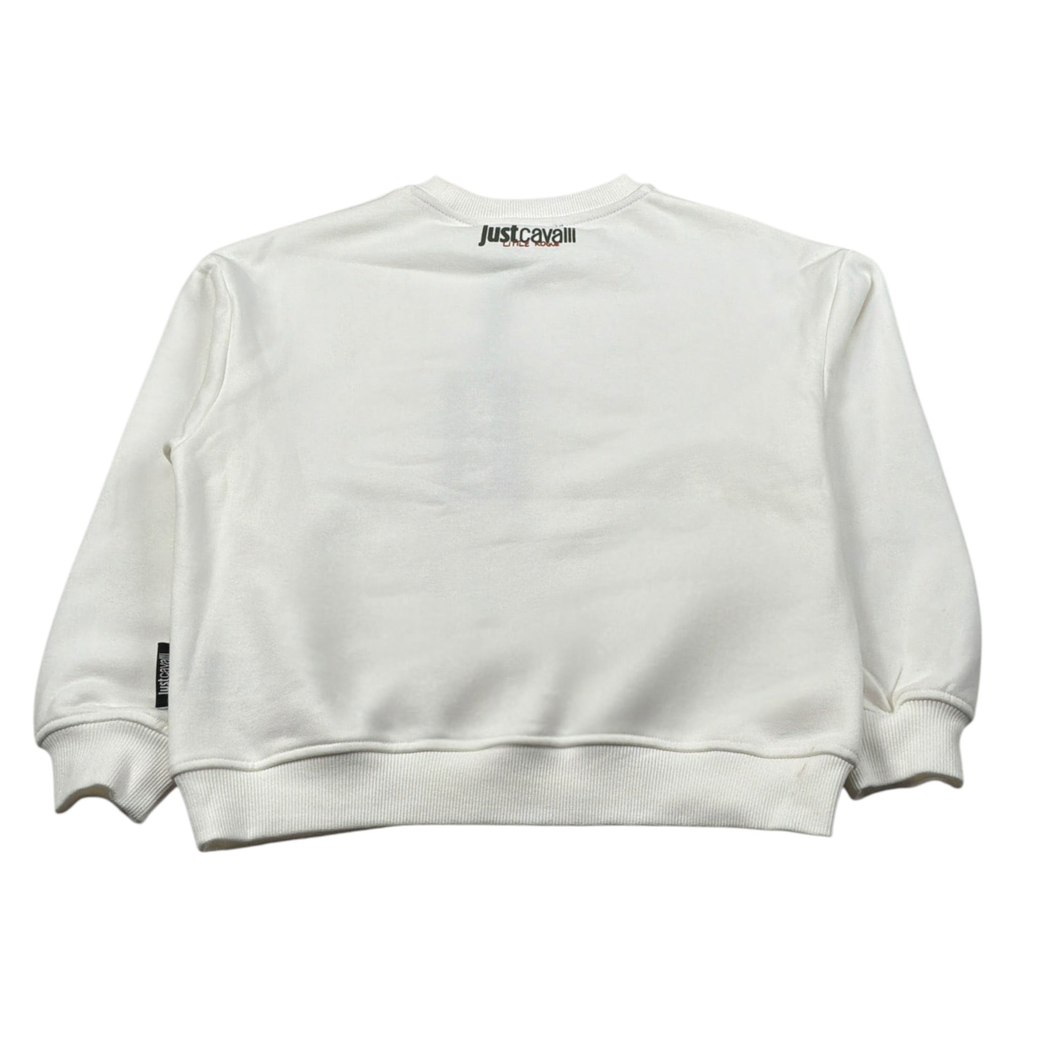 Just Cavalli Felpa Chiusa Girocollo Tinta Jnita con Stampe Panna per Bambino JBA26023FE PANNA JUST CAVALLI 