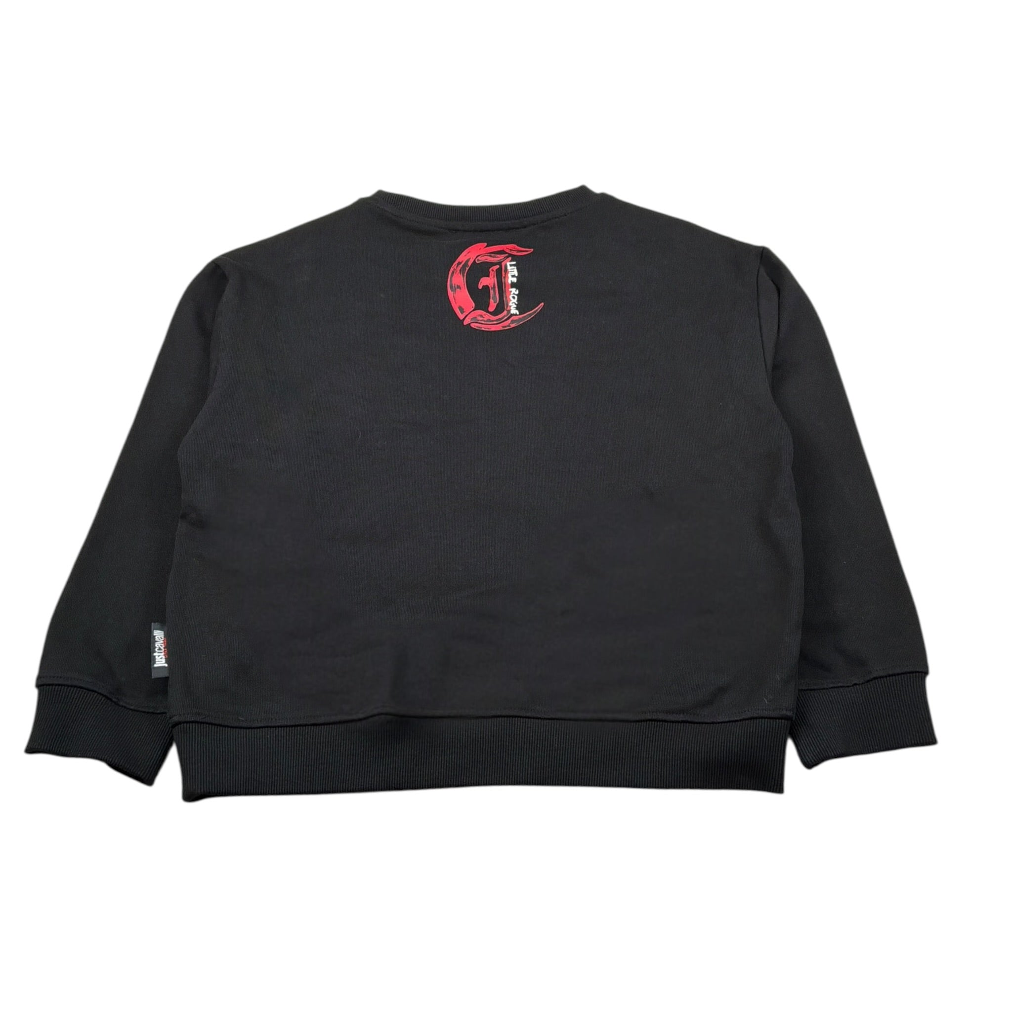 Just Cavalli Felpa Chiusa Girocollo tinta unita con Stampa Nero per Bambino JBA26080FE NERO JUST CAVALLI 