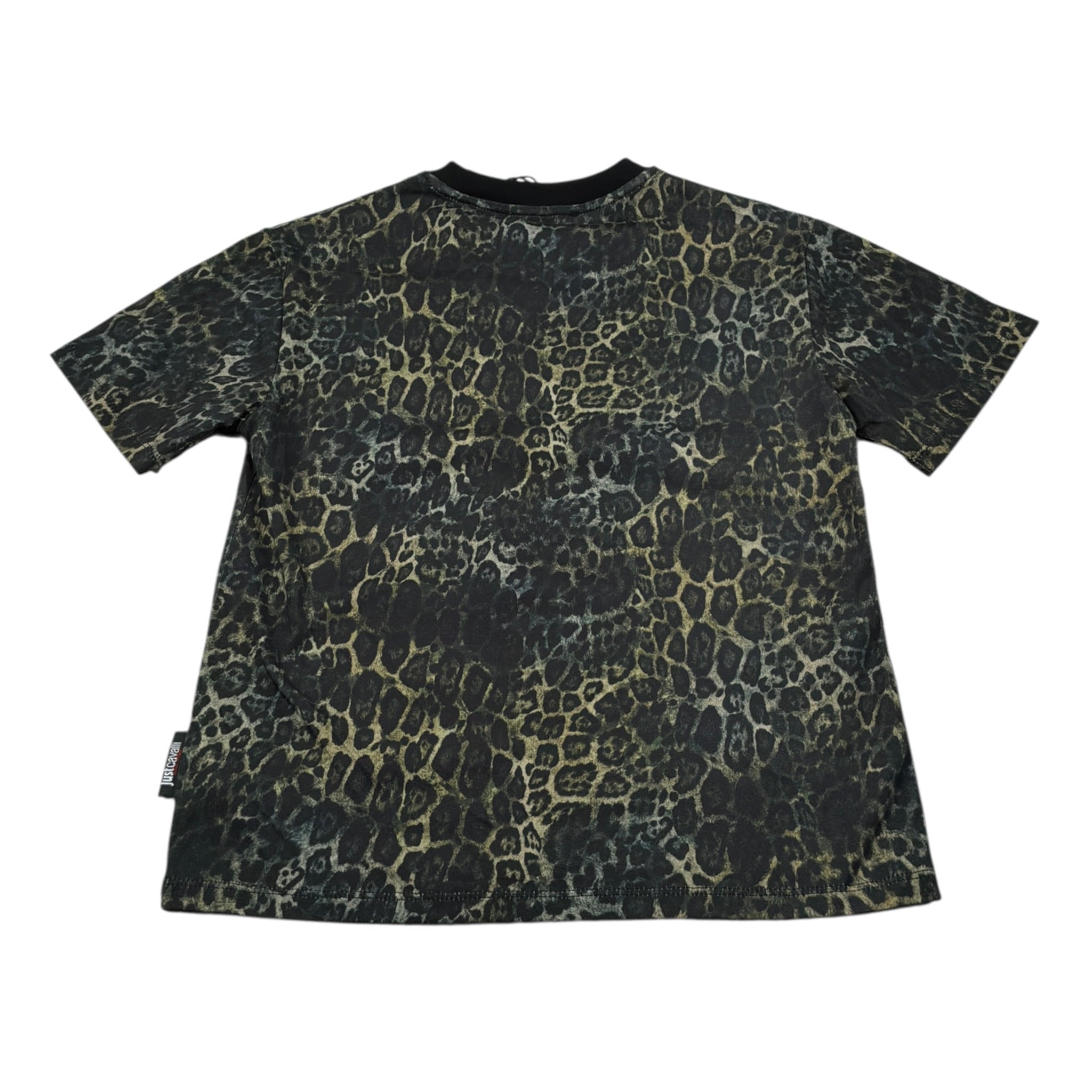 Just Cavalli T-Shirt Girocollo Tinta Fantasia Maculata Nero per Bambino JBA26110TS NERO JUST CAVALLI 