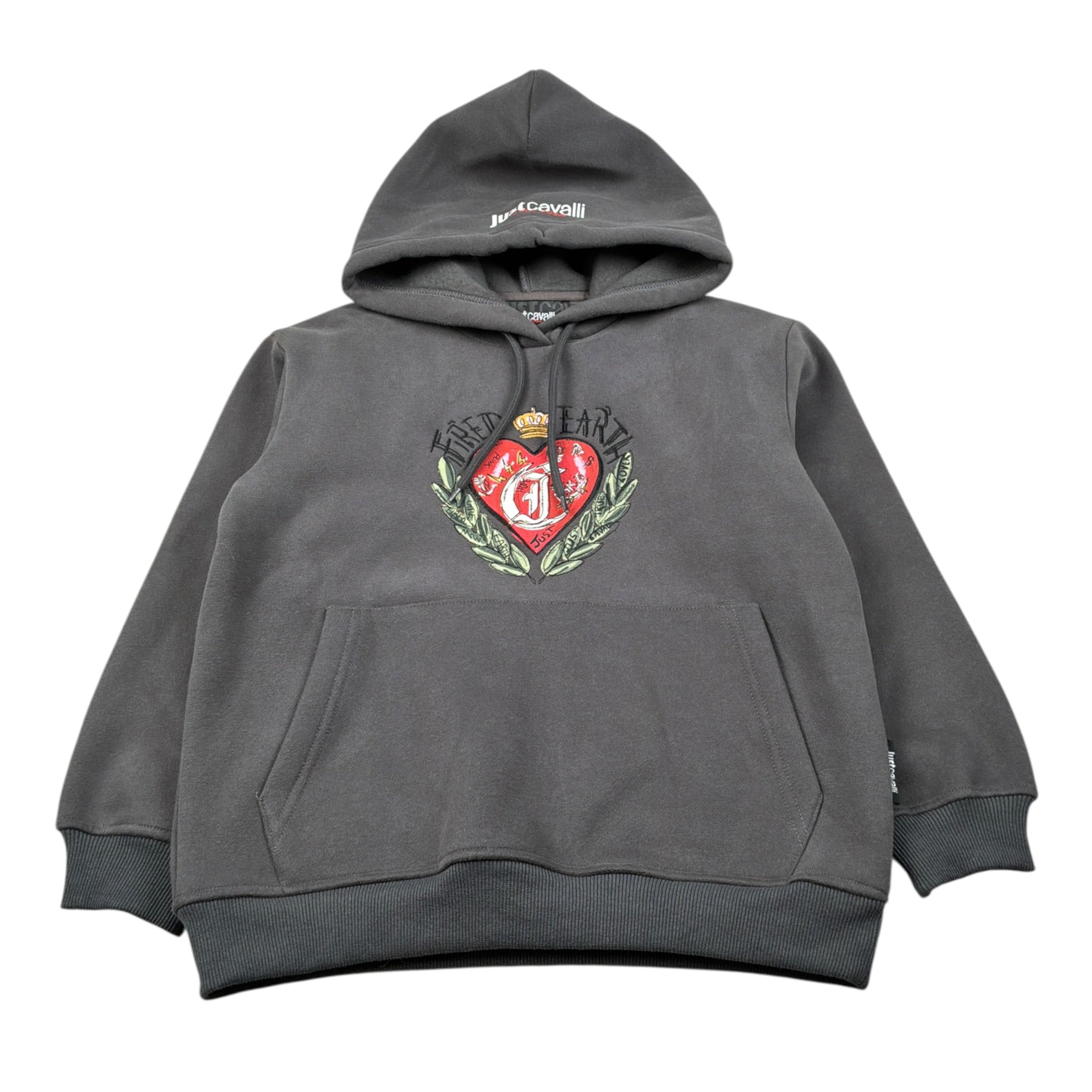 Just Cavalli Felpa Chiusa con Cappuccio tinta unita Grigio per Bambino JBA26131FE GRIGIO JUST CAVALLI 
