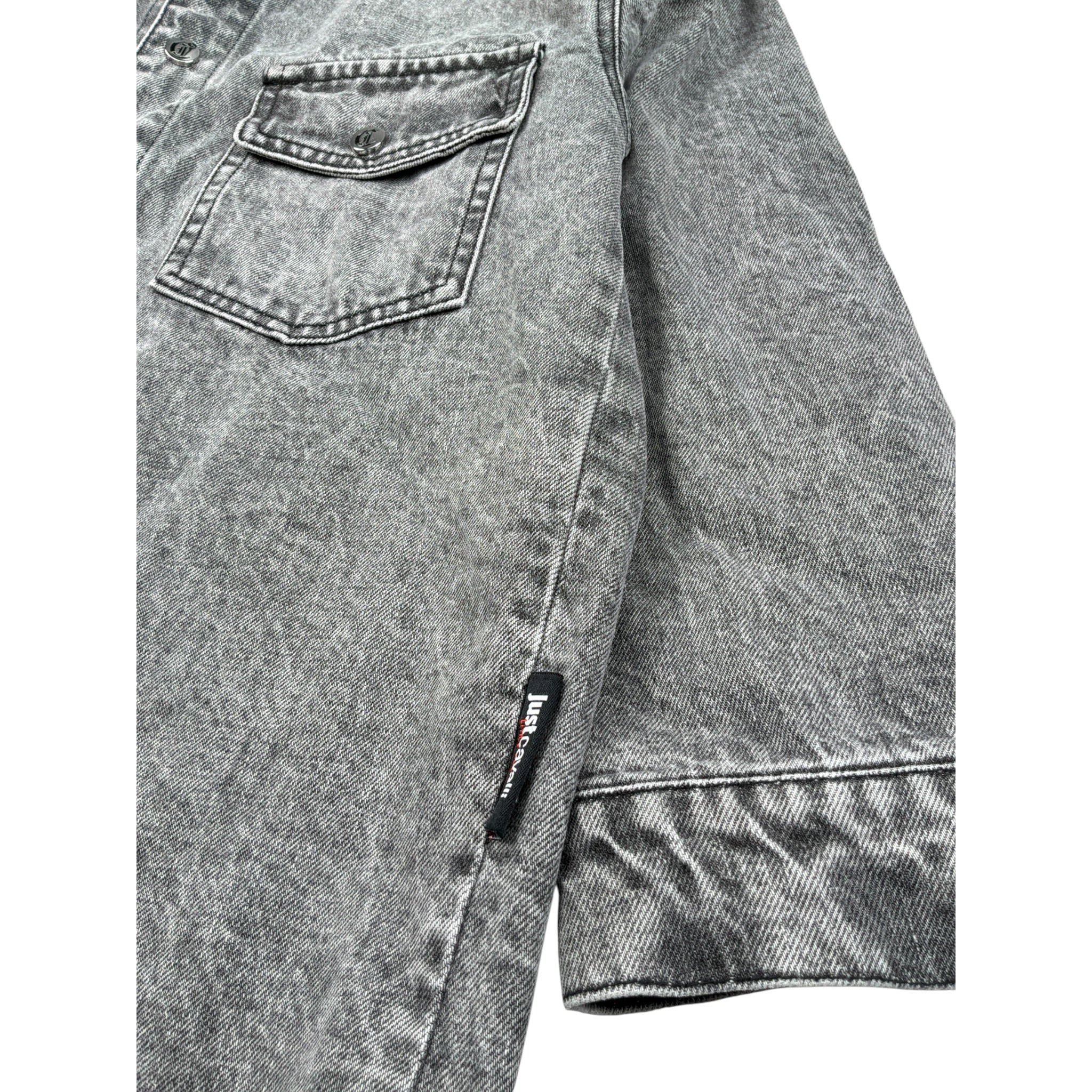 Just Cavalli Camicia Manica Lunga In Denim tinta unita Grigio per Bambino JBA26140CA GRIGIO JUST CAVALLI 