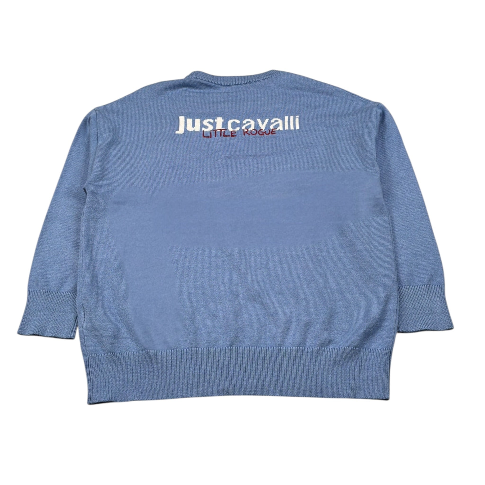 Just Cavalli Maglia Girocollo tinta unita con Logo Azzurro per Bambina JGA26011MA AZZURRO JUST CAVALLI 