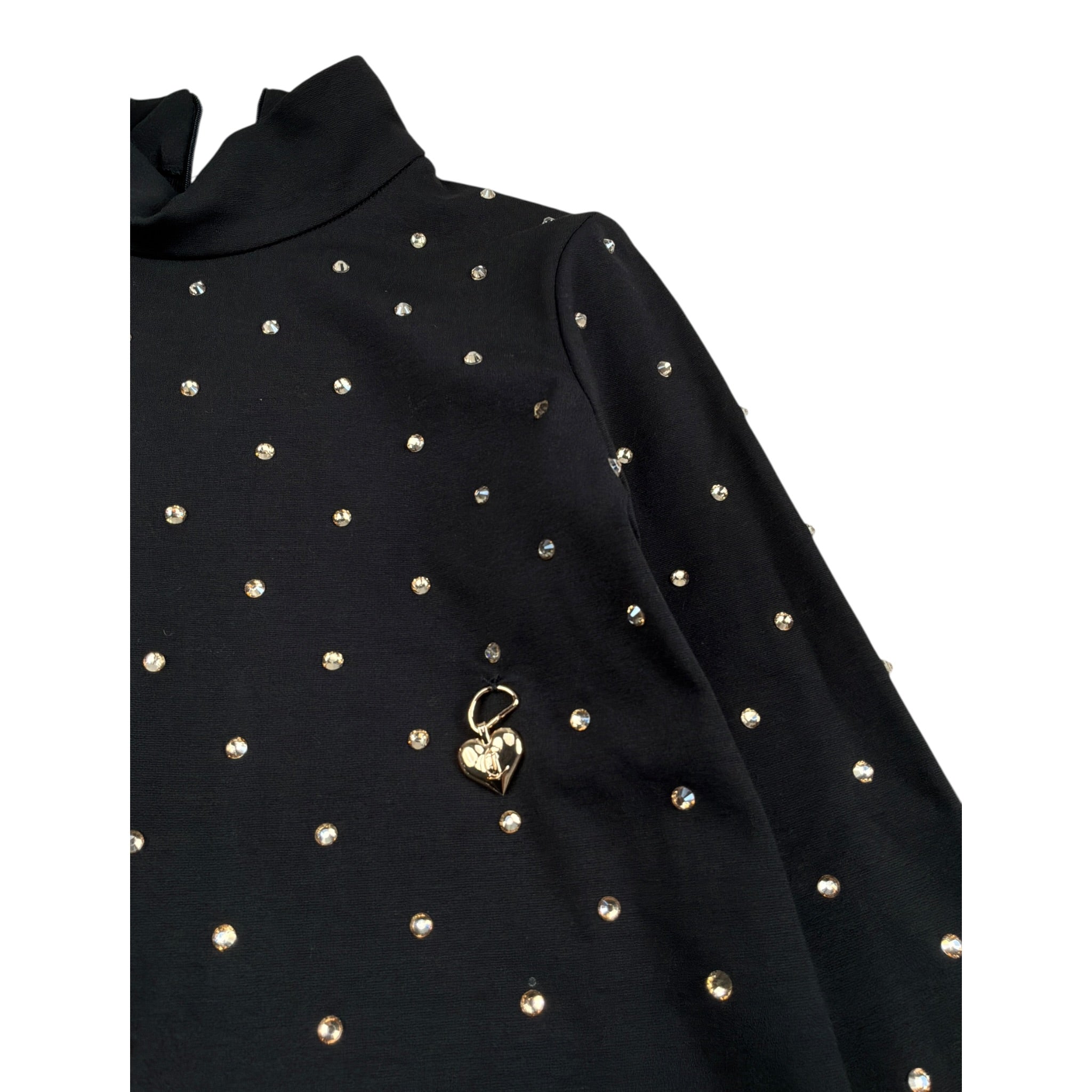 Just Cavalli Abito Manica Lunga tinta unita con Brillantini Nero per Bambina JGA26129VE NERO JUST CAVALLI 