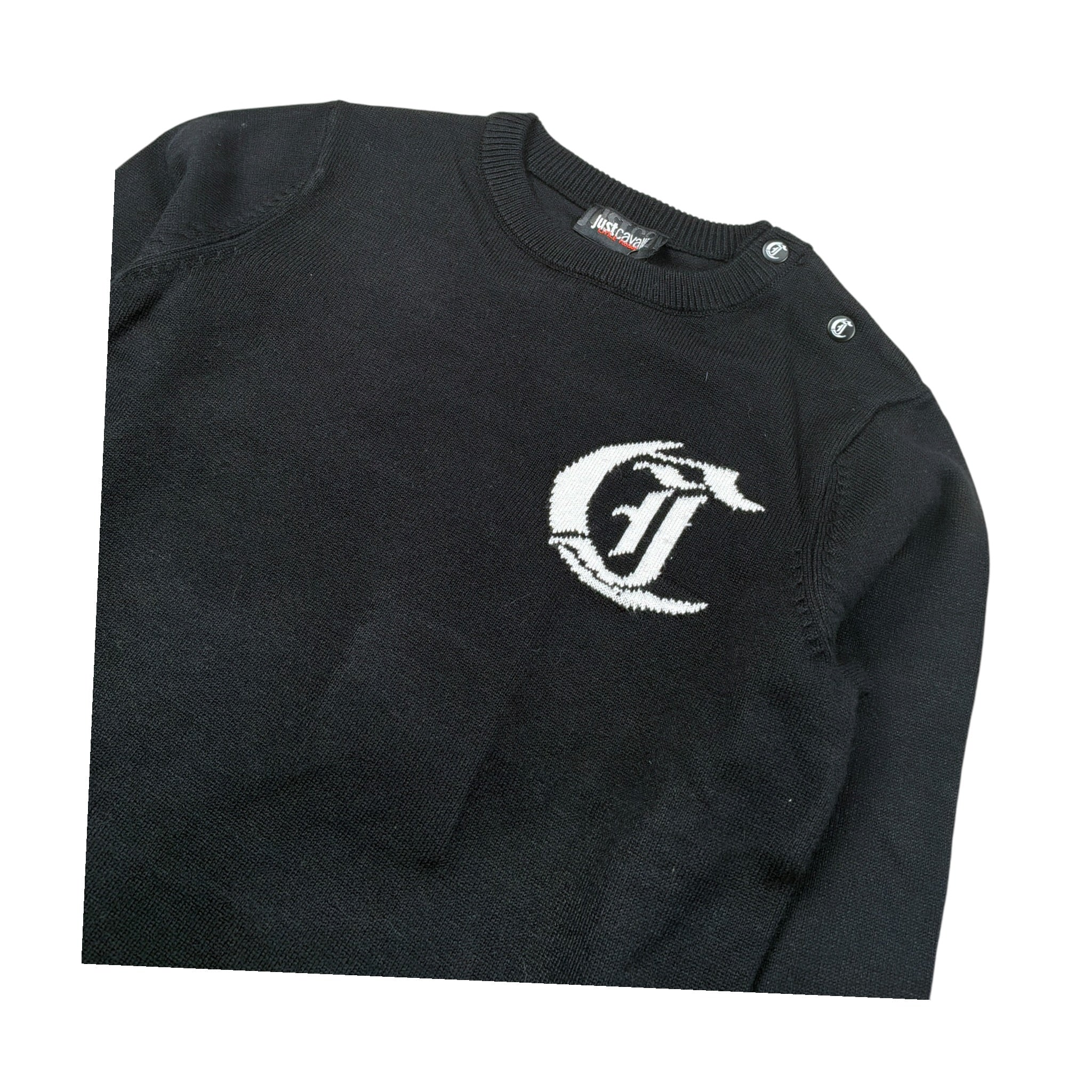 Just Cavalli Maglia tinta unita con Stampa Nero per Neonato JIA26002MA NERO JUST CAVALLI 