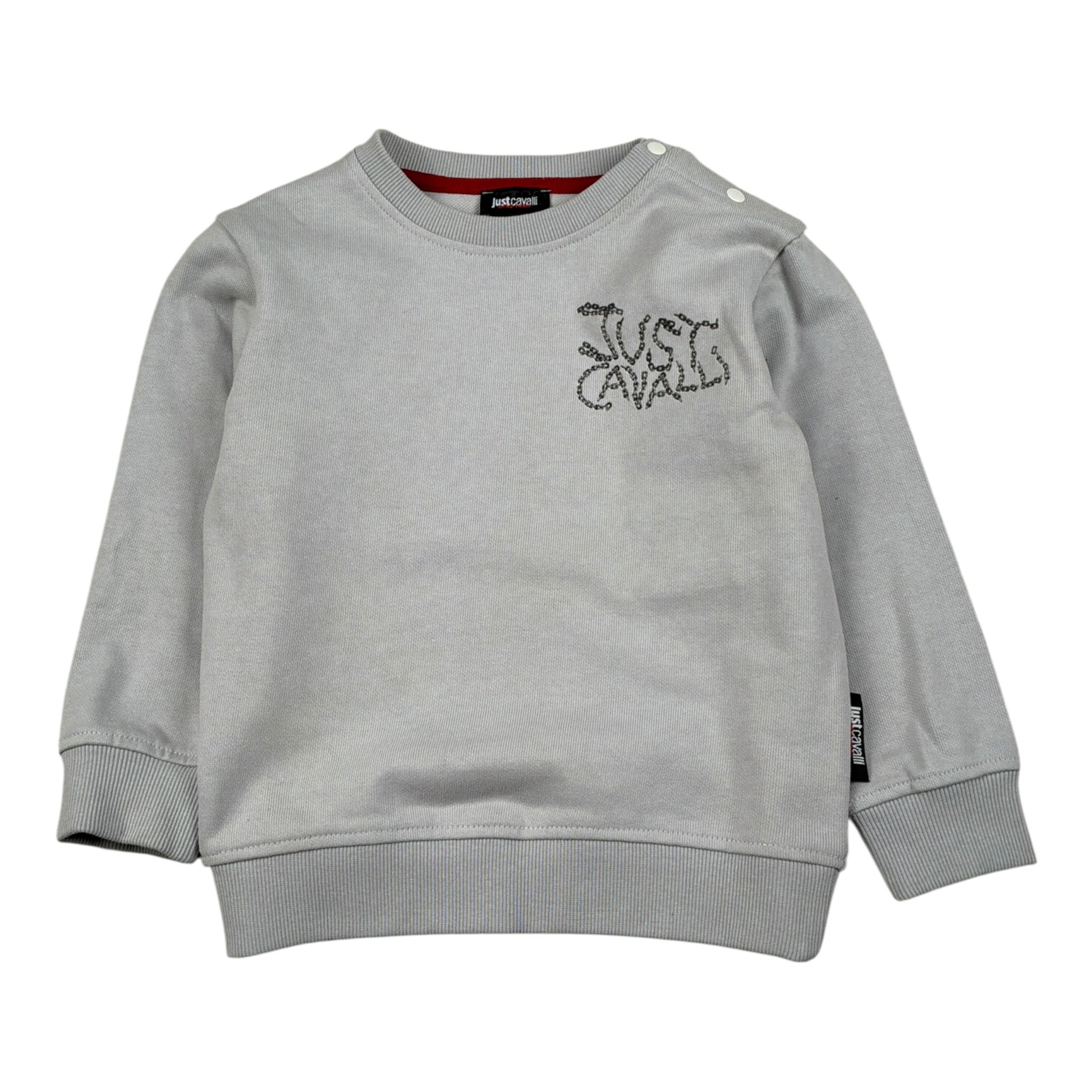 Just Cavalli Felpa tinta unita Girocollo con Stampa Grigio per Neonato JIA26055FE GRIGIO JUST CAVALLI 