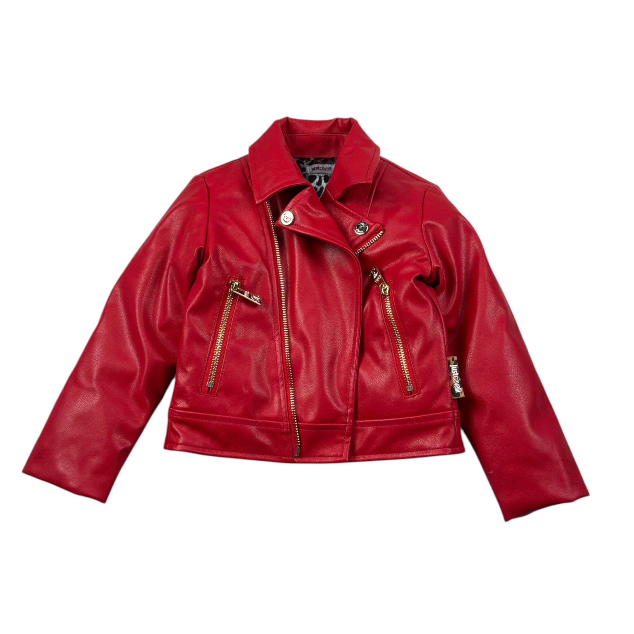 Just Cavalli Giubbino tinta unita In Ecopelle Rosso per Neonata JIA26075GB ROSSO JUST CAVALLI 