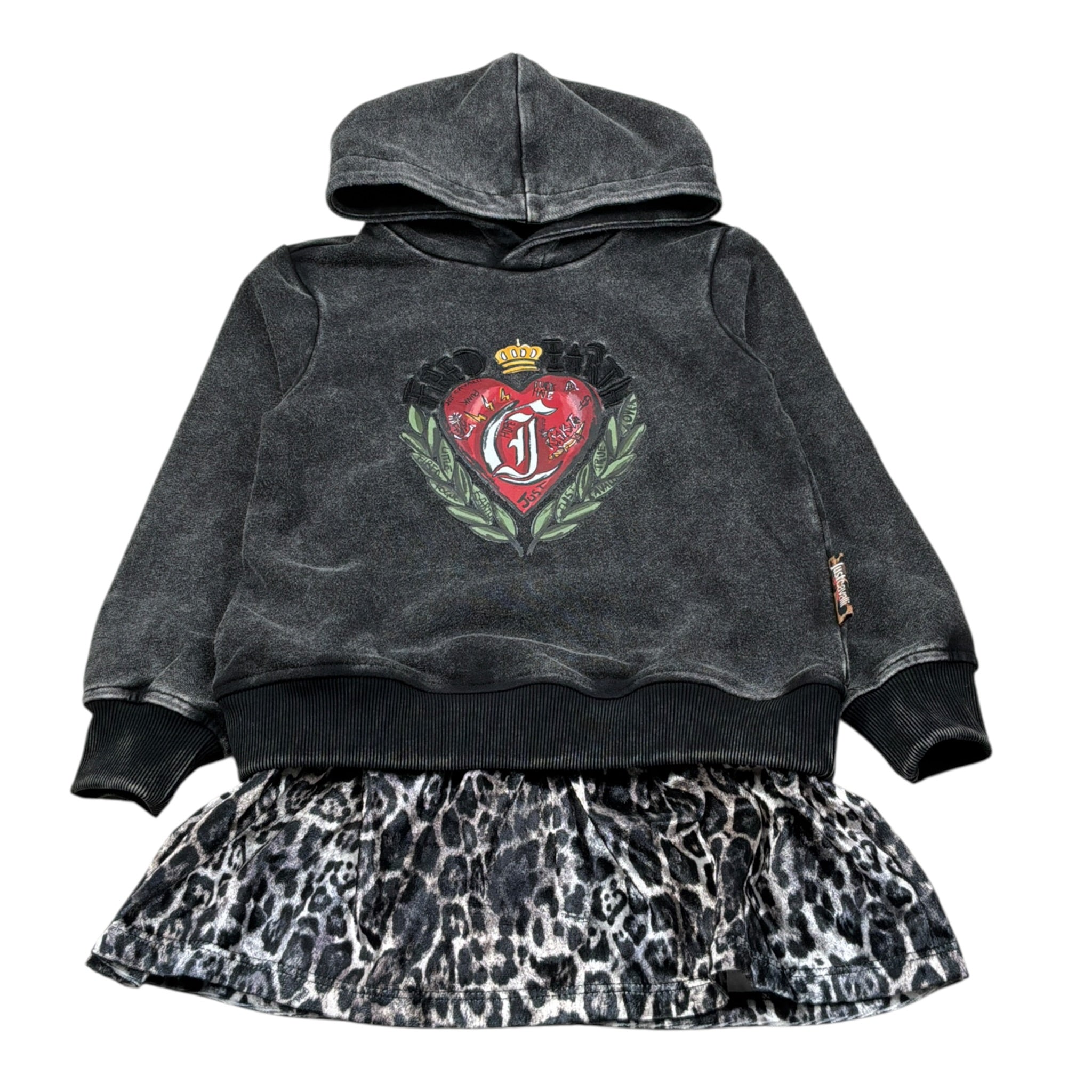 Just Cavalli Abito Felpa Manica Lunga tinta unita con Cappuccio Nero per Neonata JIA26088VE NERO JUST CAVALLI 