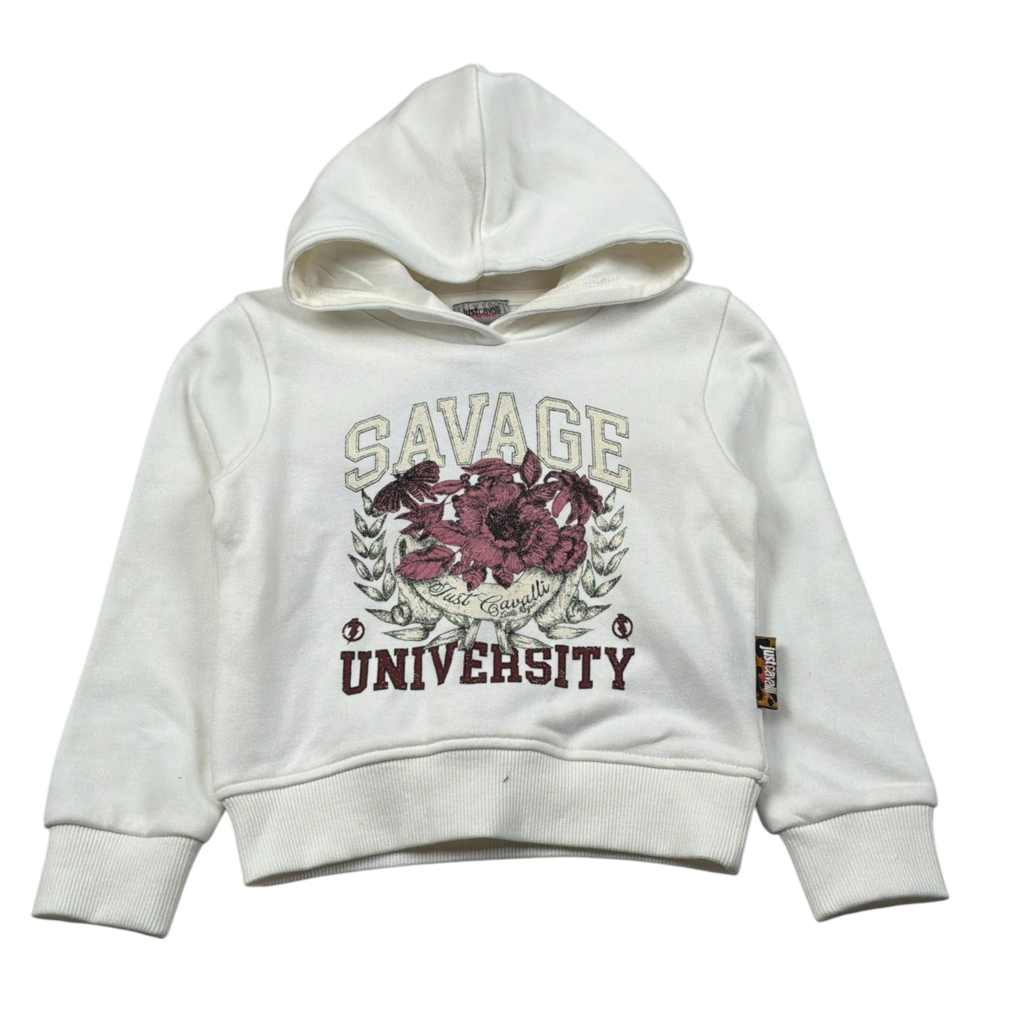 Just Cavalli Felpa Chiusa Girocollo tinta unita con Stampa Panna per Neonata JIA26106FE PANNA JUST CAVALLI 