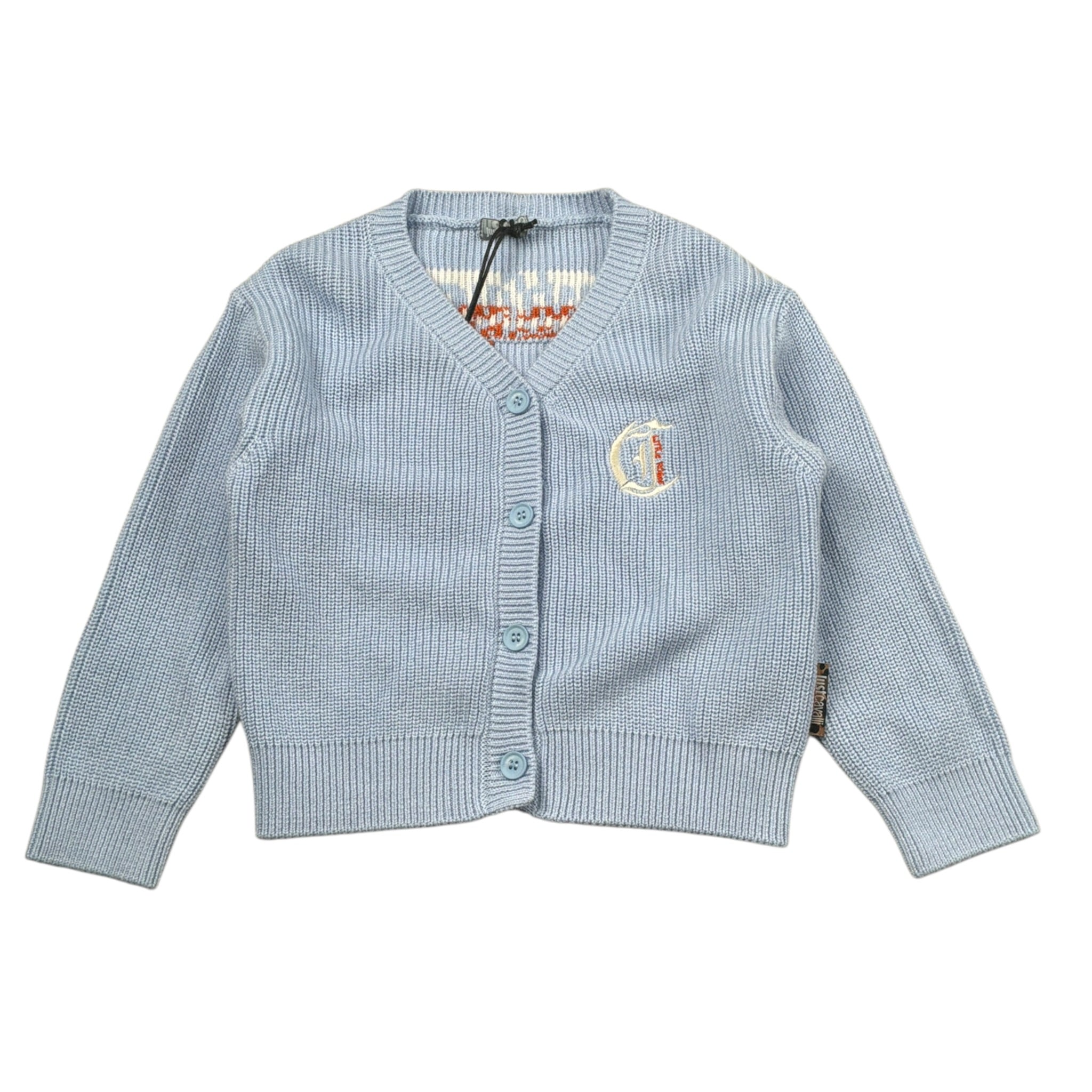 Just Cavalli Cardigan tinta unita con Stampa Azzurro per Neonato JIA26124CD AZZURRO JUST CAVALLI 