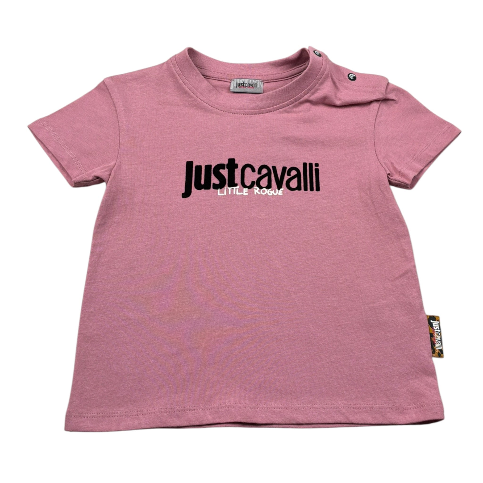 Just Cavalli T-Shirt Girocollo tinta unita con Logo Rosa per Neonata JIA603TS ROSA JUST CAVALLI 
