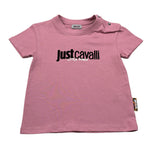 Just Cavalli T-Shirt Girocollo tinta unita con Logo Rosa per Neonata JIA603TS ROSA JUST CAVALLI 