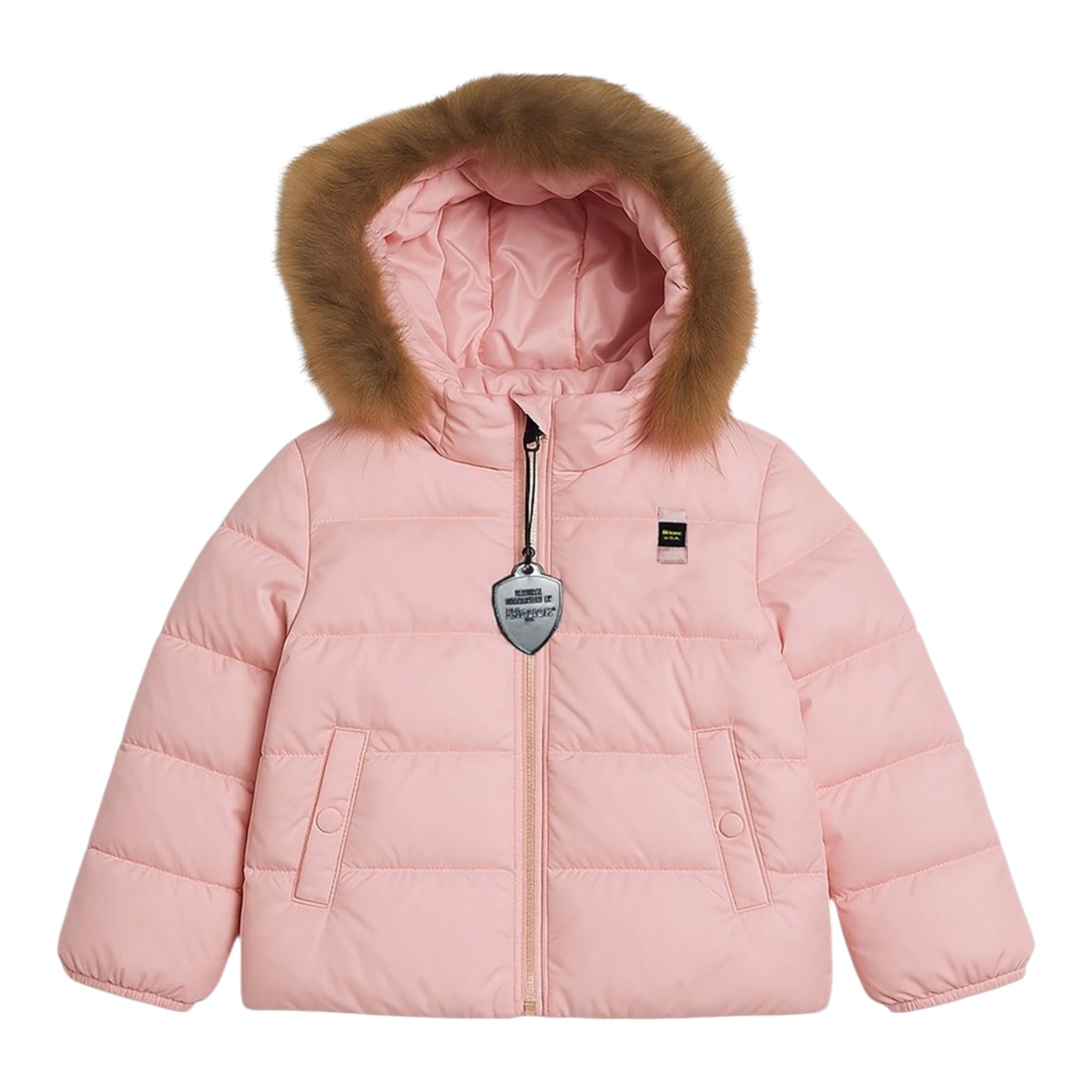 Blauer Giubbino tinta unita con Cappuccio Rosa per Neonata 22WBBXC024338 ROSA BLAUER 