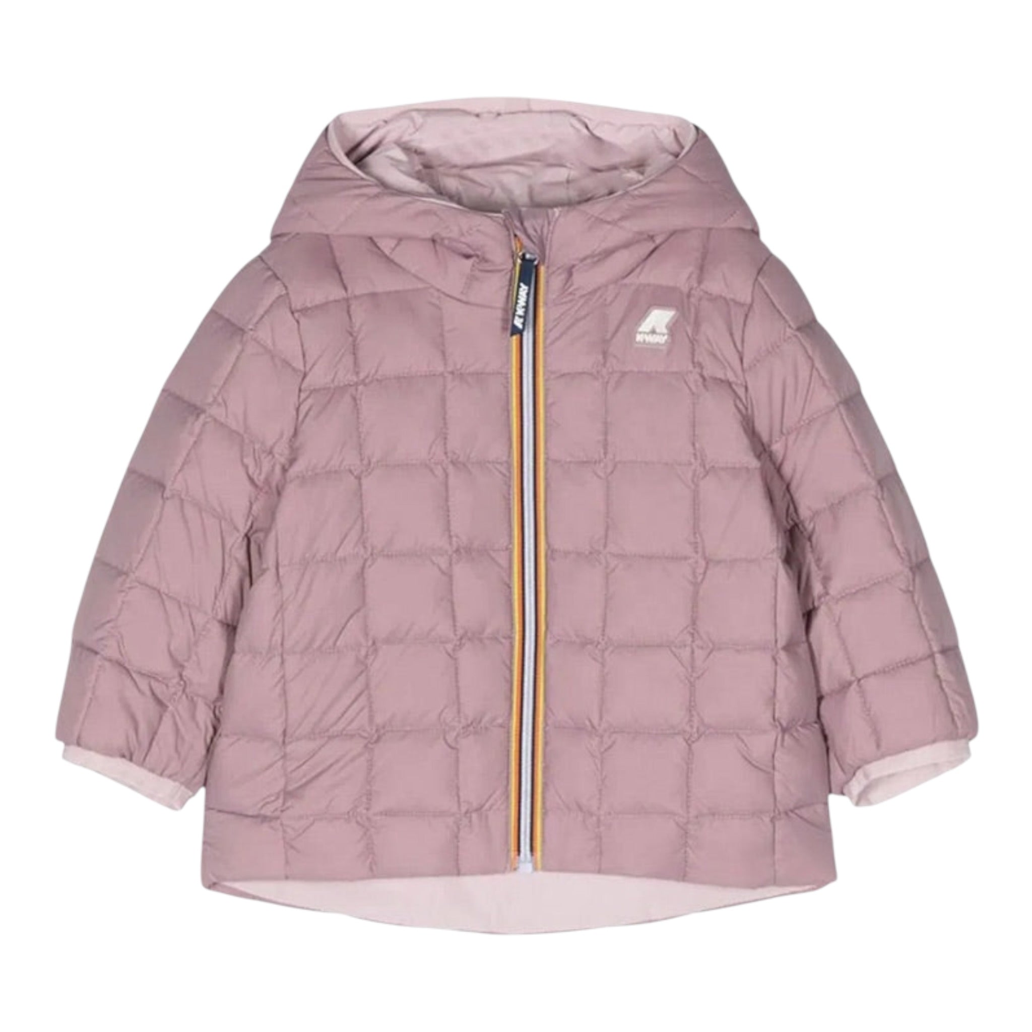 K-Way Giubbino Reversibile con Zip E Cappuccio Rosa per Neonata K11411W ROSA K-WAY 