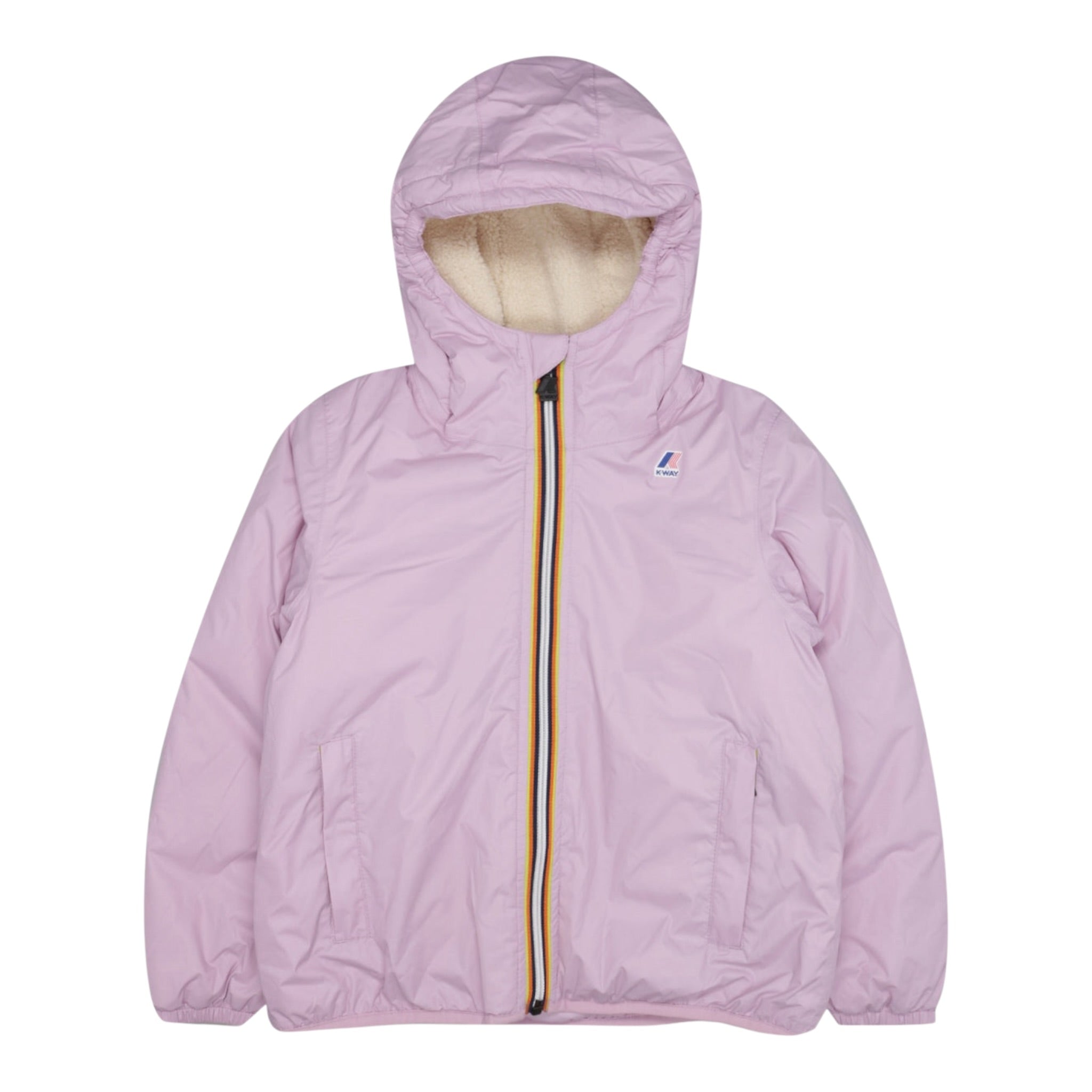 K-Way Giubbino tinta unita Foderato con Zip E Cappuccio Lilla per Neonata K4137WWANXXX LILLA K-WAY 