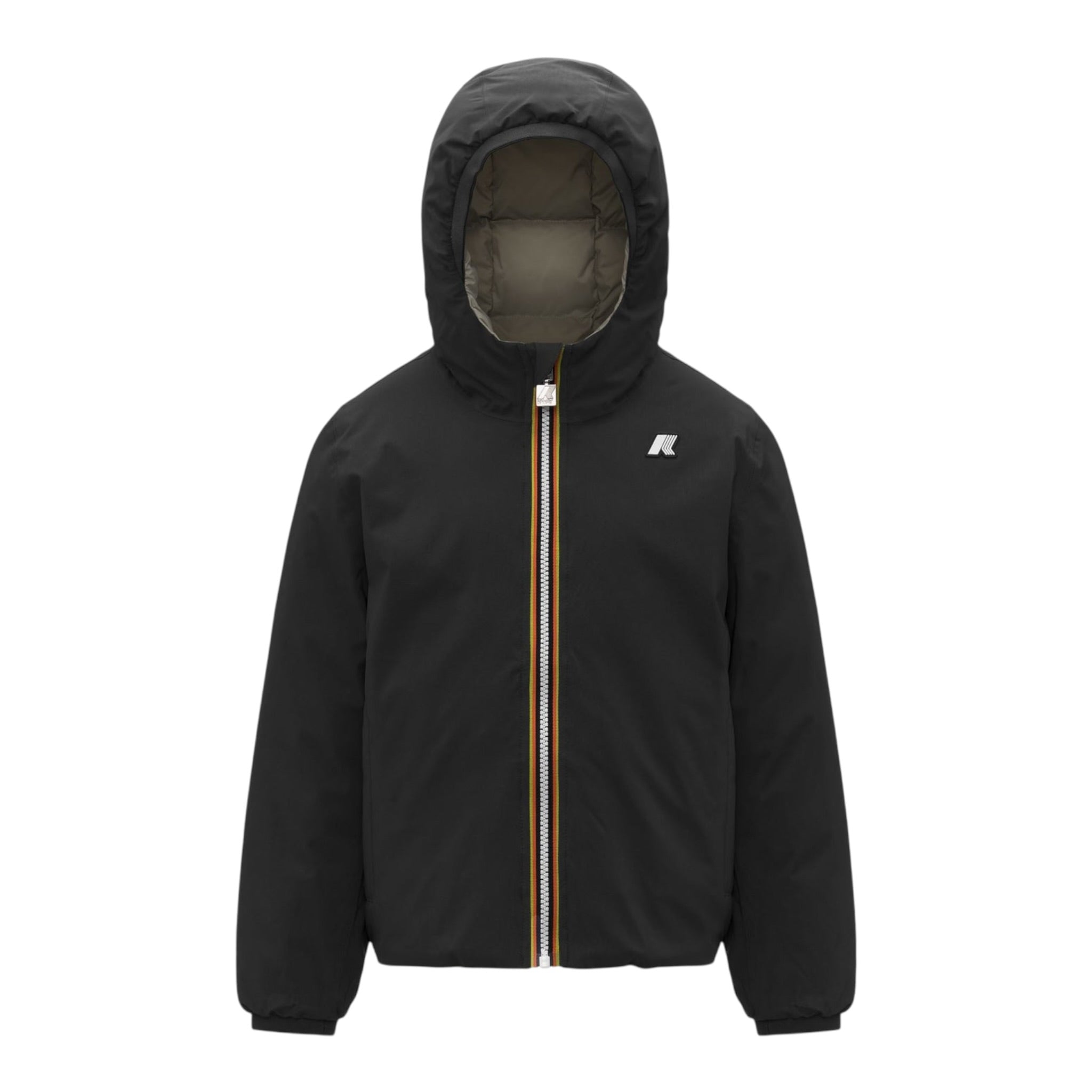 K-Way Giubbino Bicolore con Cappuccio Reversibile Nero/Verde per Bambino K5128VW NERO/VERDE K-WAY 