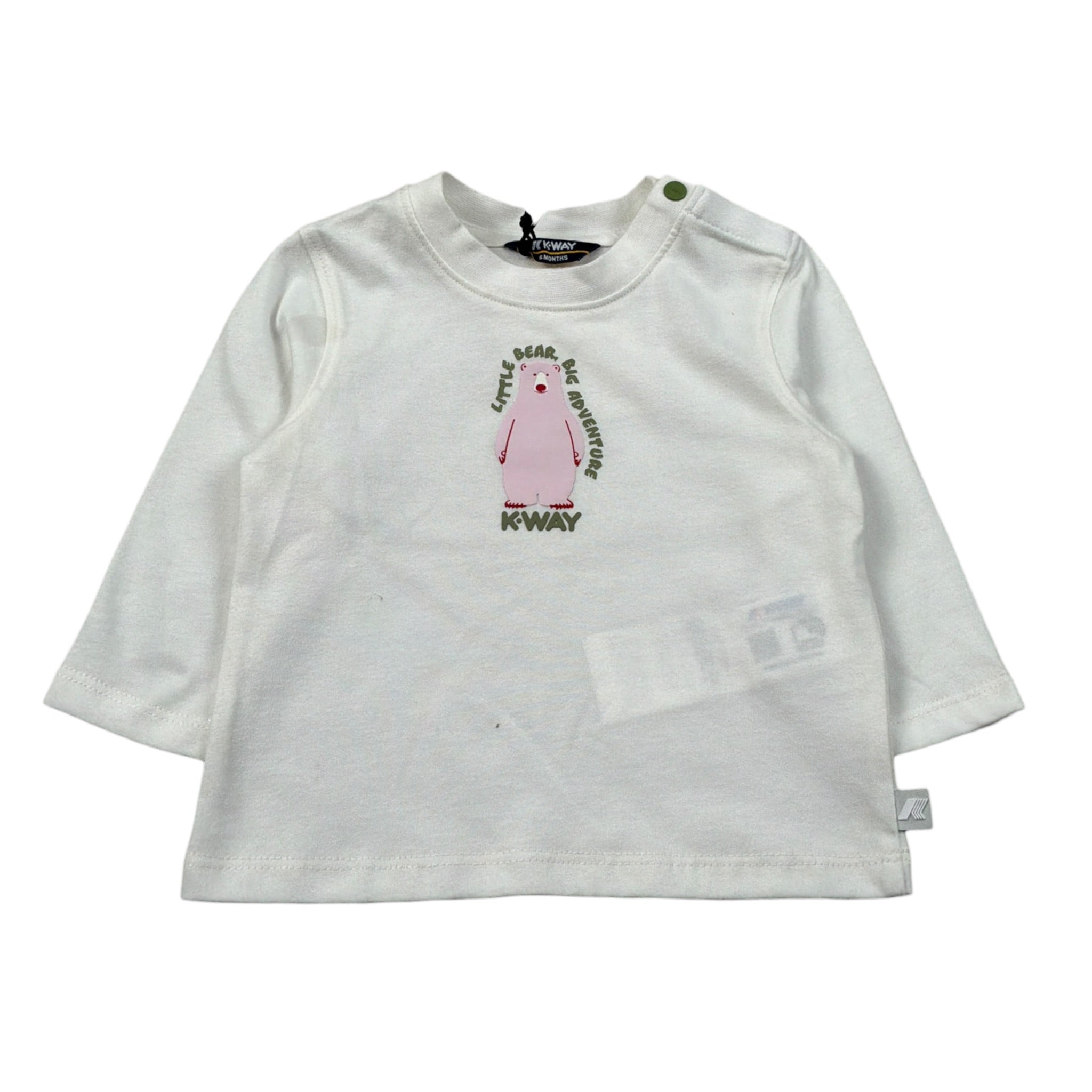 K-Way Shirt Girocollo tinta unita con Stampa Bianco per Neonato K5146IW BIANCO K-WAY 