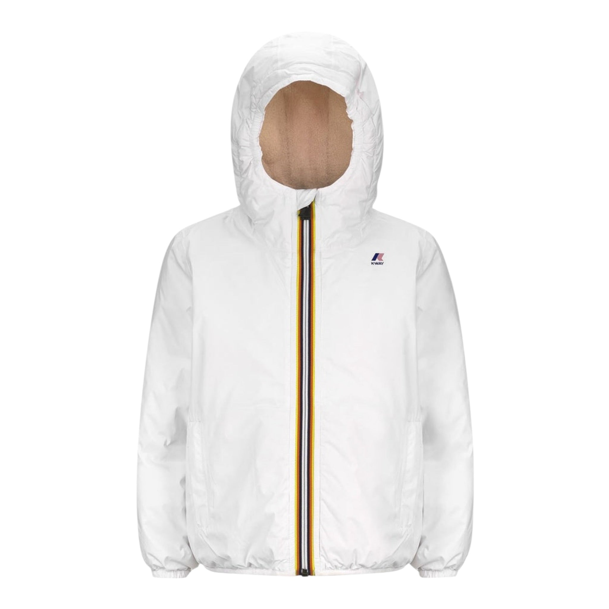 K-Way Giubbino tinta unita con Cappuccio In Contrasto Bianco per Neonata K61157W BIANCO K-WAY 