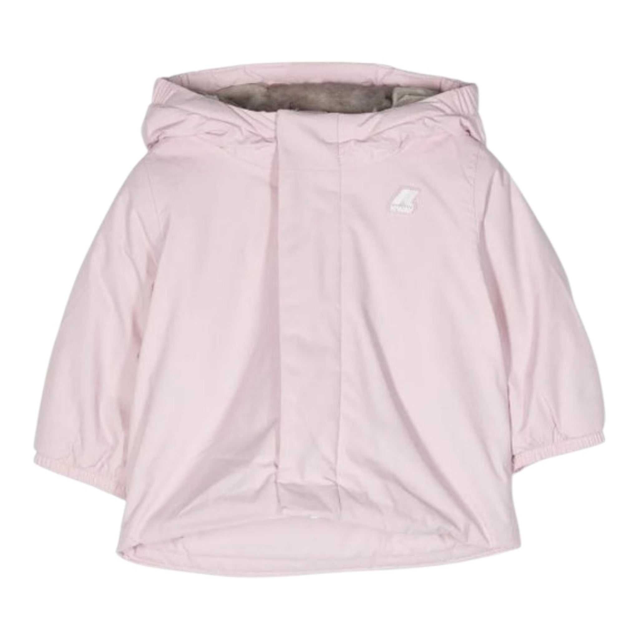 K-Way Giubbino tinta unita con Cappuccio E Zip Rosa per Neonata K6116ZW ROSA K-WAY 