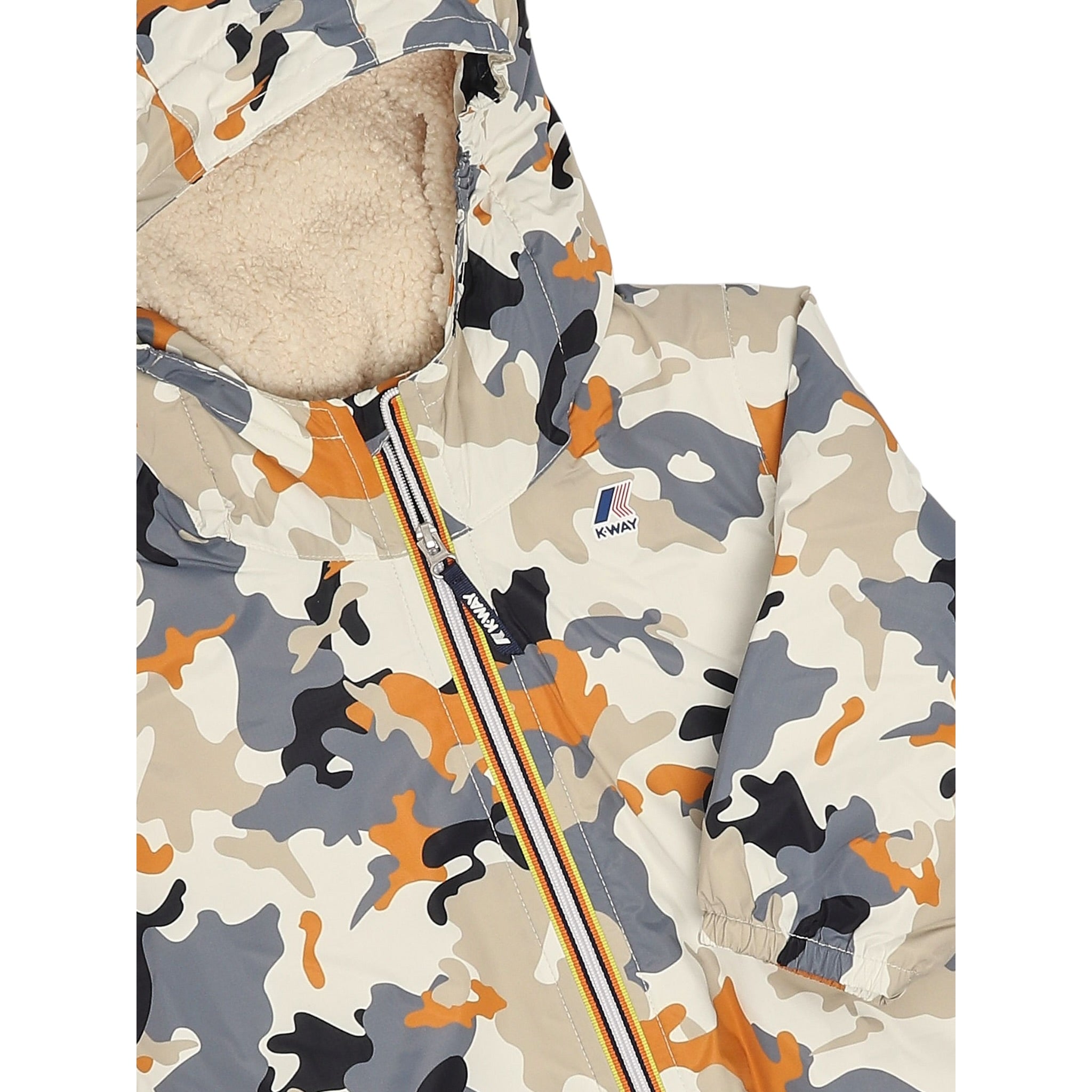 K-Way Giubbino tinta unita con Fantasia Militare Bianco per Neonato K6128PW BIANCO K-WAY 