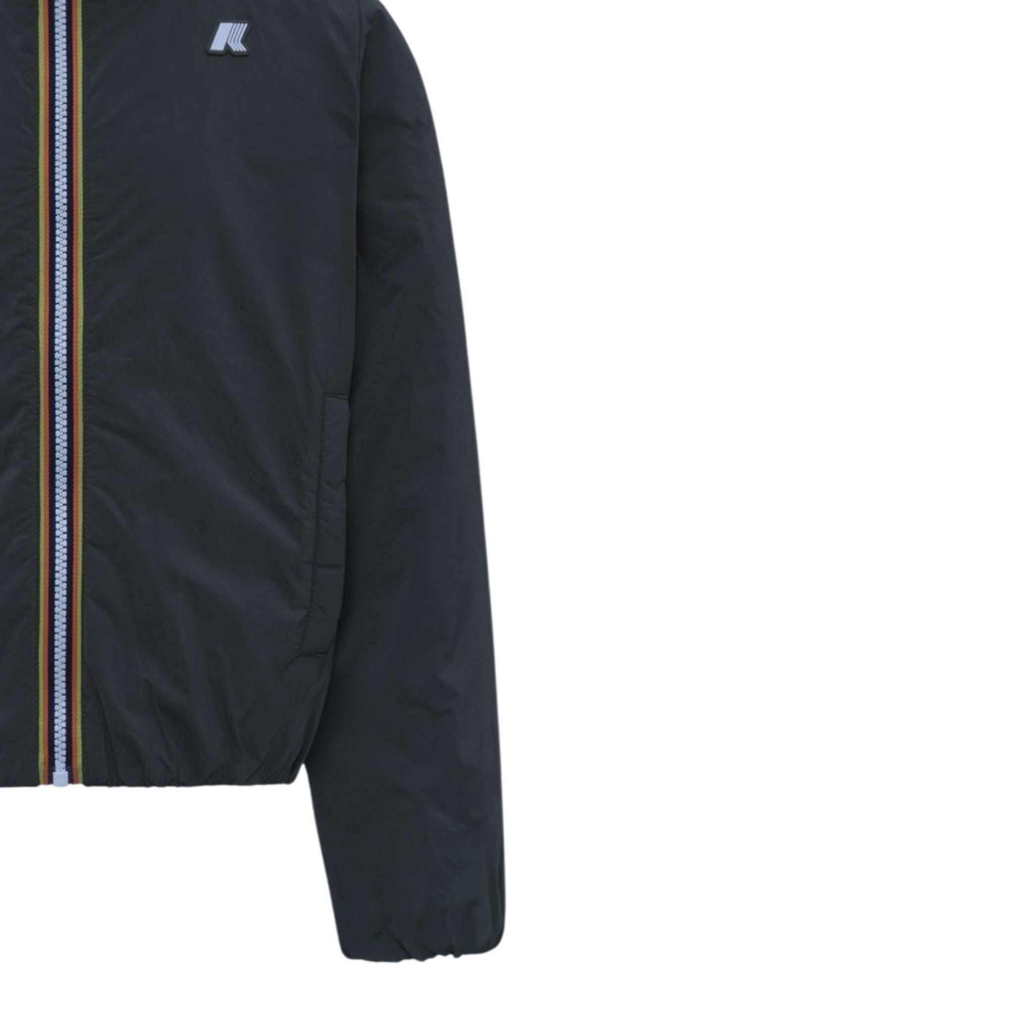 K-Way Giubbino tinta unita con Zip E Cappuccio Nero per Bambino K7142QW NERO K-WAY 