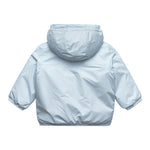 K-Way Giubbino tinta unita con Zip E Cappuccio Azzurro per Neonato K7142RWX AZZURRO K-WAY 