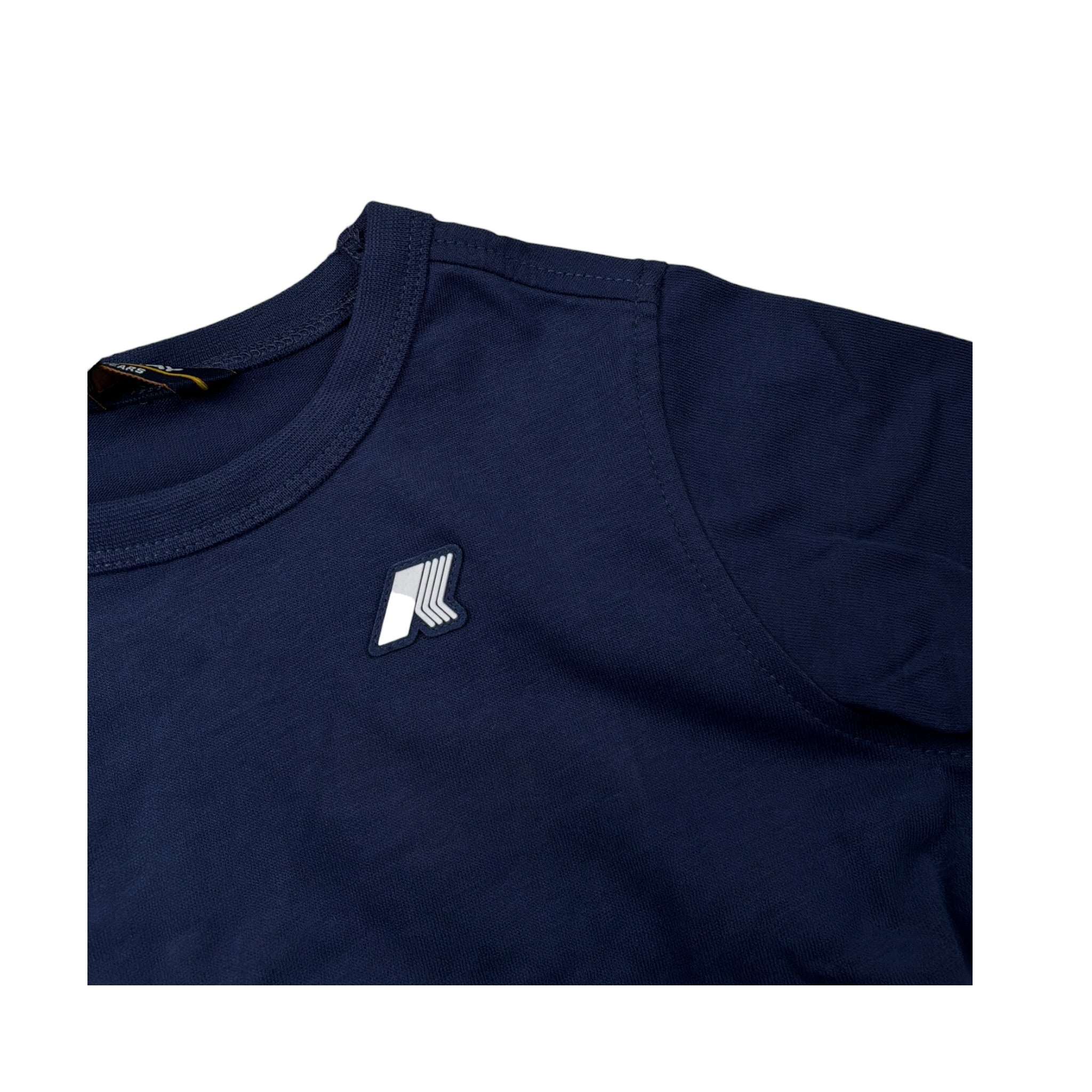 K-Way Shirt Girocollo tinta unita con Logo Blu per Bambino K8138CW BLU K-WAY 