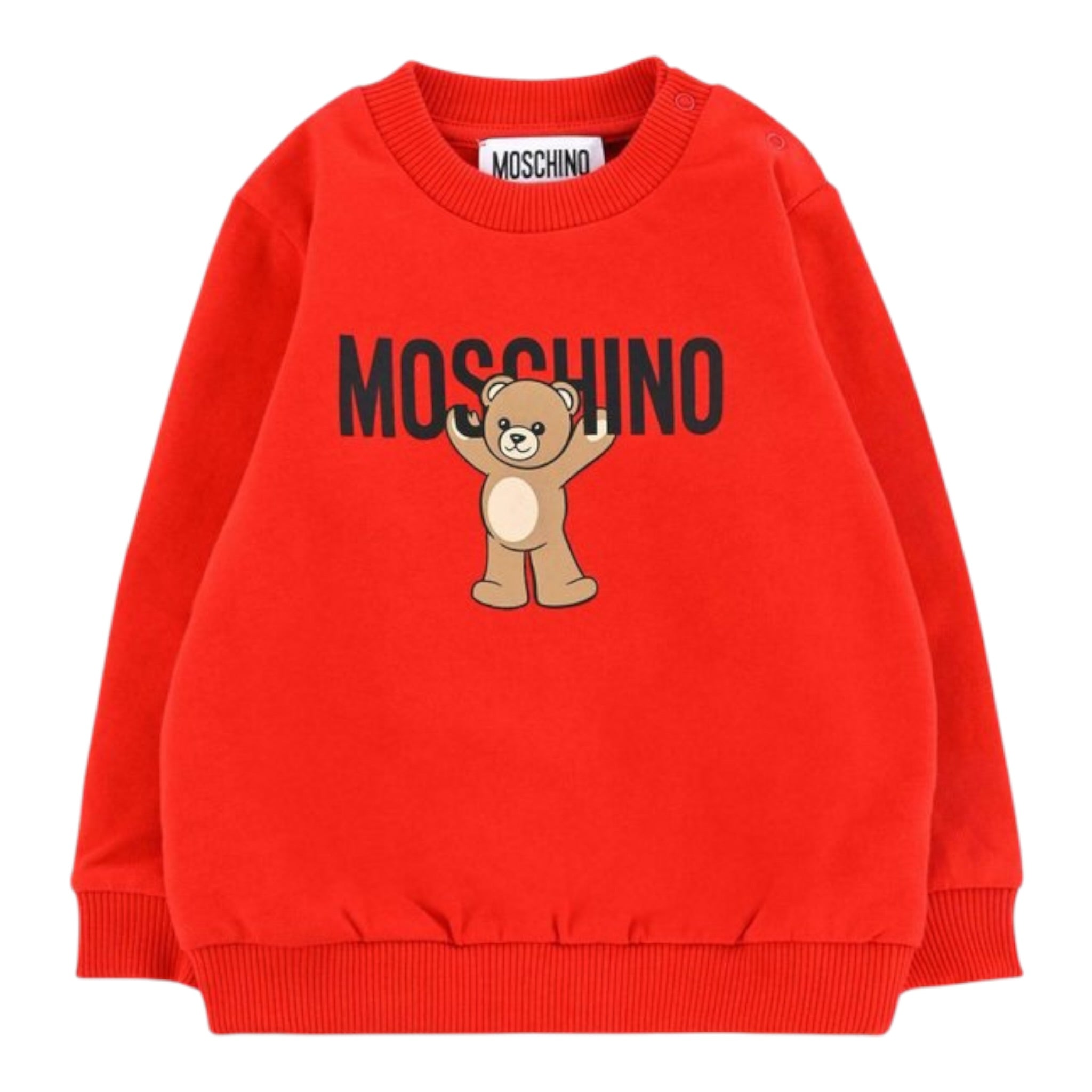 Moschino Abito Girocollo tinta unita con Logo Rosso per Neonata MDV0CVN ROSSO MOSCHINO 