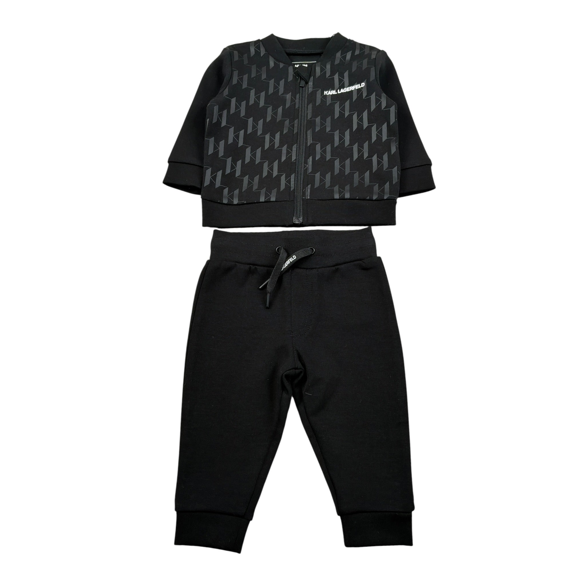 Karl Lagerfeld Completo Pezzi Felpa-Pantalone tinta unita Nero per Neonato Z30296 NERO KARL LAGERFELD 