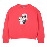 Karl Lagerfeld Felpa Chiusa Girocollo tinta unita con Stampa Rosa per Neonata Z30606N ROSA KARL LAGERFELD 