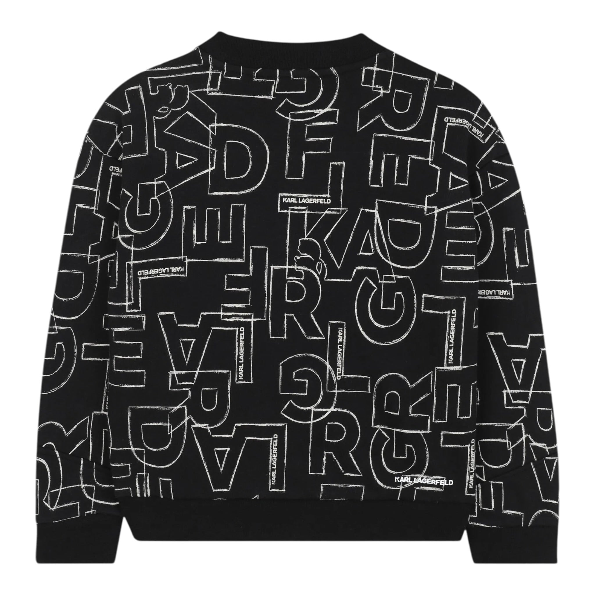 Karl Lagerfeld Felpa Chiusa Girocollo tinta unita con Stampe Nero per Neonata Z30642N NERO KARL LAGERFELD 