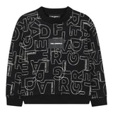 Karl Lagerfeld Felpa Chiusa Girocollo tinta unita con Stampe Nero per Neonata Z30642N NERO KARL LAGERFELD 