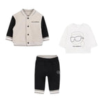 Karl Lagerfeld Completo 3Pz Felpa-Shirt-Pantalone Beige per Neonato Z30671 BEIGE KARL LAGERFELD 