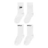 Karl Lagerfeld Calzini tinta unita con Logo Bianco per Bambino Z31016 BIANCO KARL LAGERFELD 