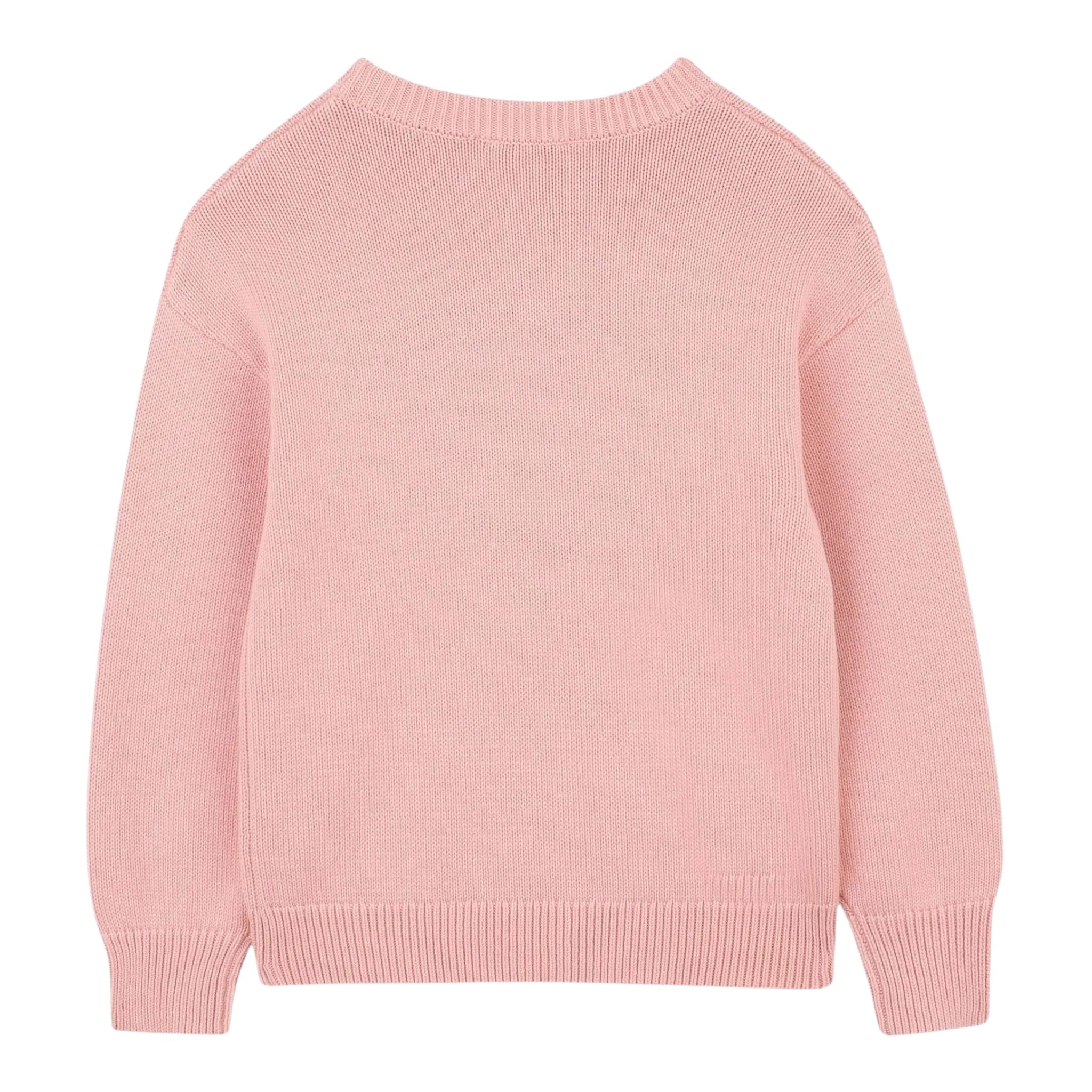 Kenzo Maglia Girocollo tinta unita con Ricami Logo Rosa per Bambina K61334 ROSA KENZO 