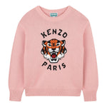 Kenzo Maglia Girocollo tinta unita con Ricami Logo Rosa per Bambina K61334 ROSA KENZO 