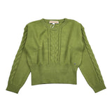 Kocca Maglia tinta unita con Fantasia Trecce Verde per Bambina A25JMA7636ABUN0000 VERDE Kocca 