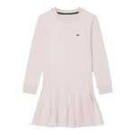 Lacoste Abito Manica Lunga tinta unita Rosa per Bambina 347065 ROSA LACOSTE 