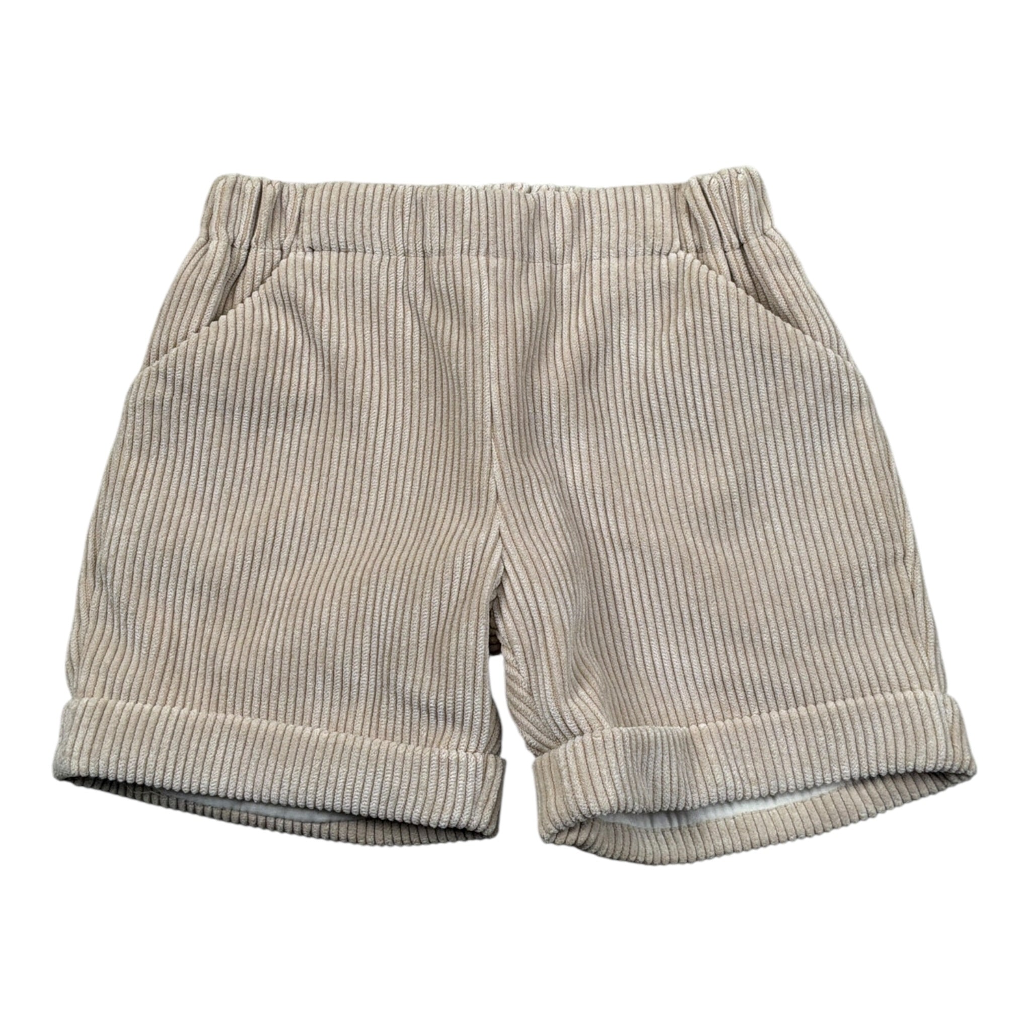 La Stupenderia Bermuda tinta unita A Costine Beige per Neonato 1TCBR21 BEIGE LA STUPENDERIA 